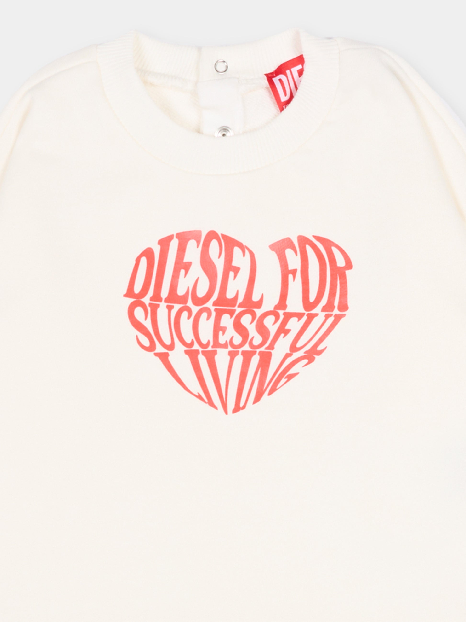 Completo avorio per neonata con logo,Diesel,K00806 KYAVF K141