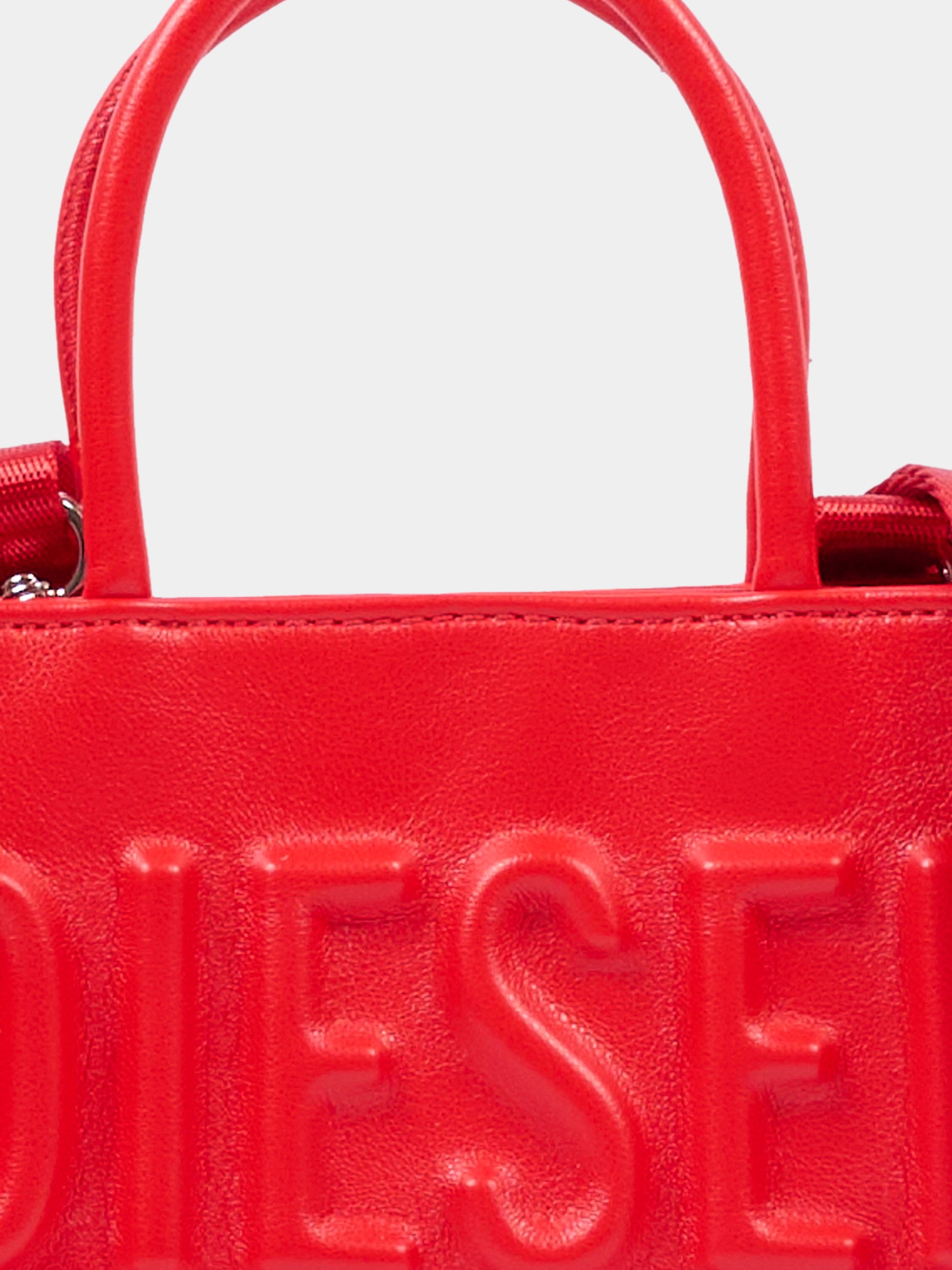 Borsa rossa DSL 3D Mini per bambina con logo,Diesel,J02529 P8073 T4346