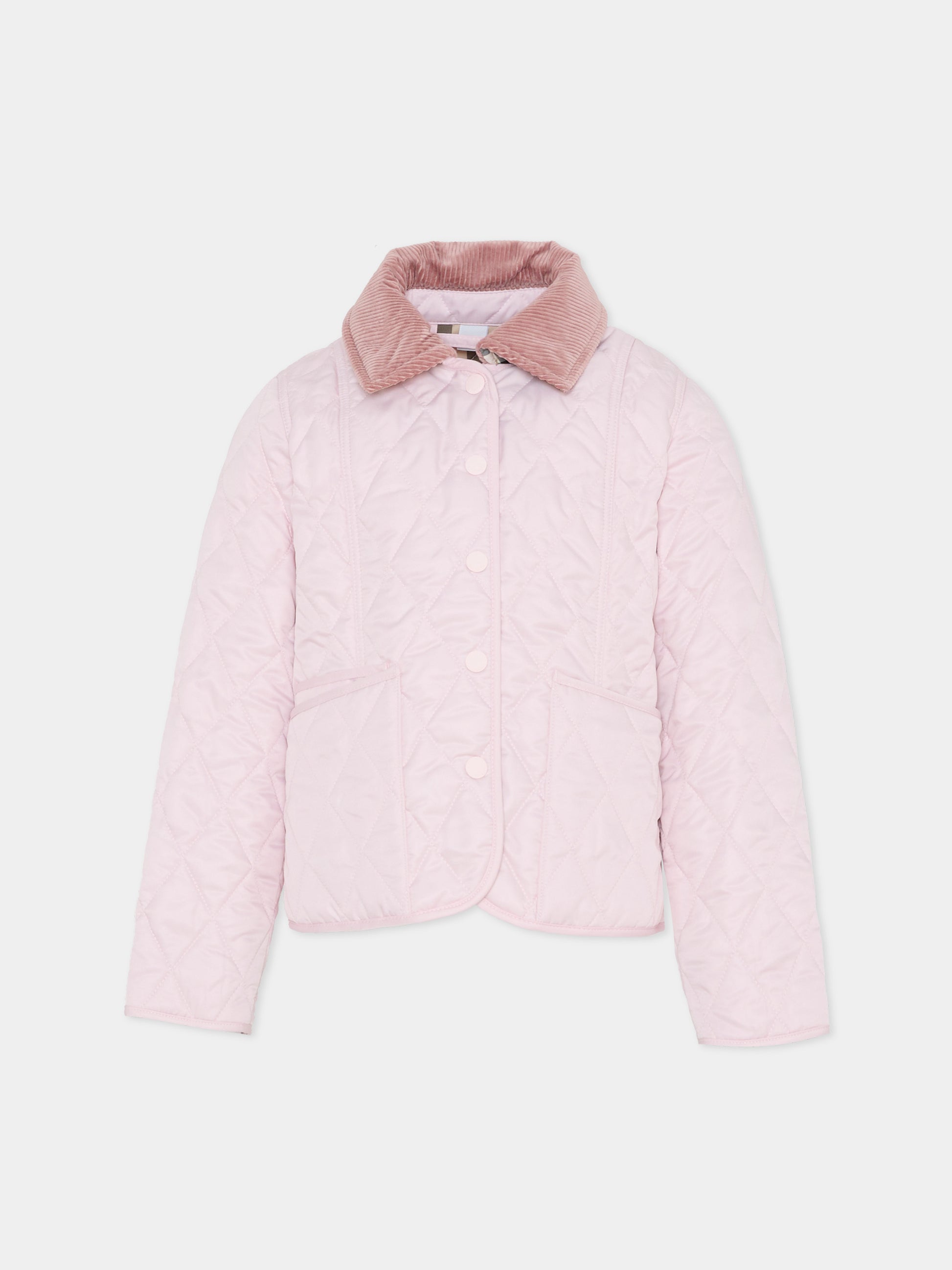 Giubbotto rosa per bambina,Burberry Kids,8117288 A1445