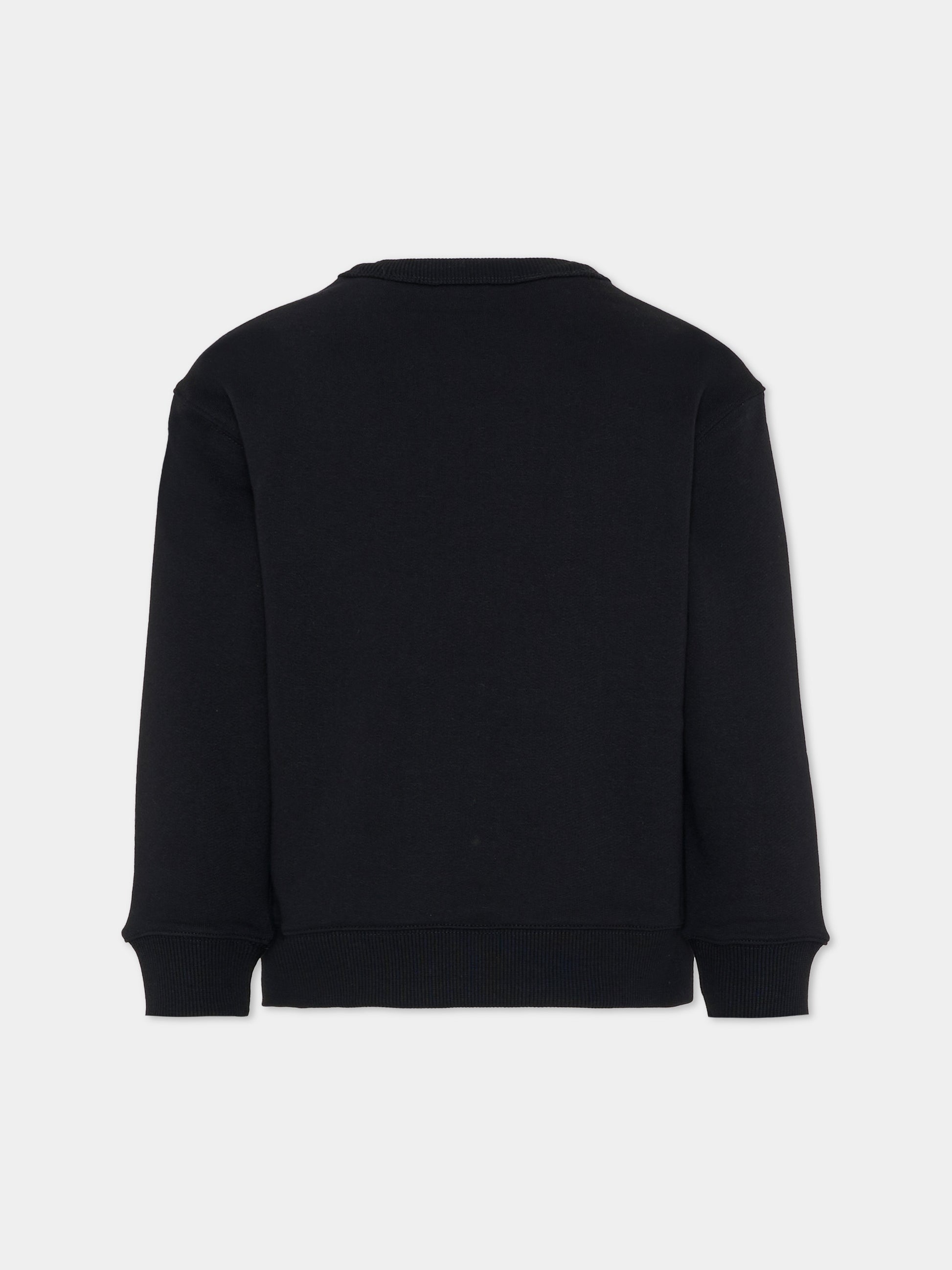 Felpa nera per bambini con cavaliere equestre,Burberry Kids,8117293 A1189