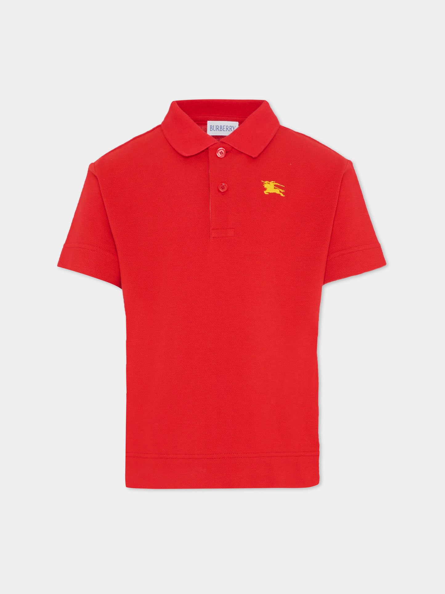 Polo rossa per bambino con cavaliere equestre,Burberry Kids,8117372 B7308