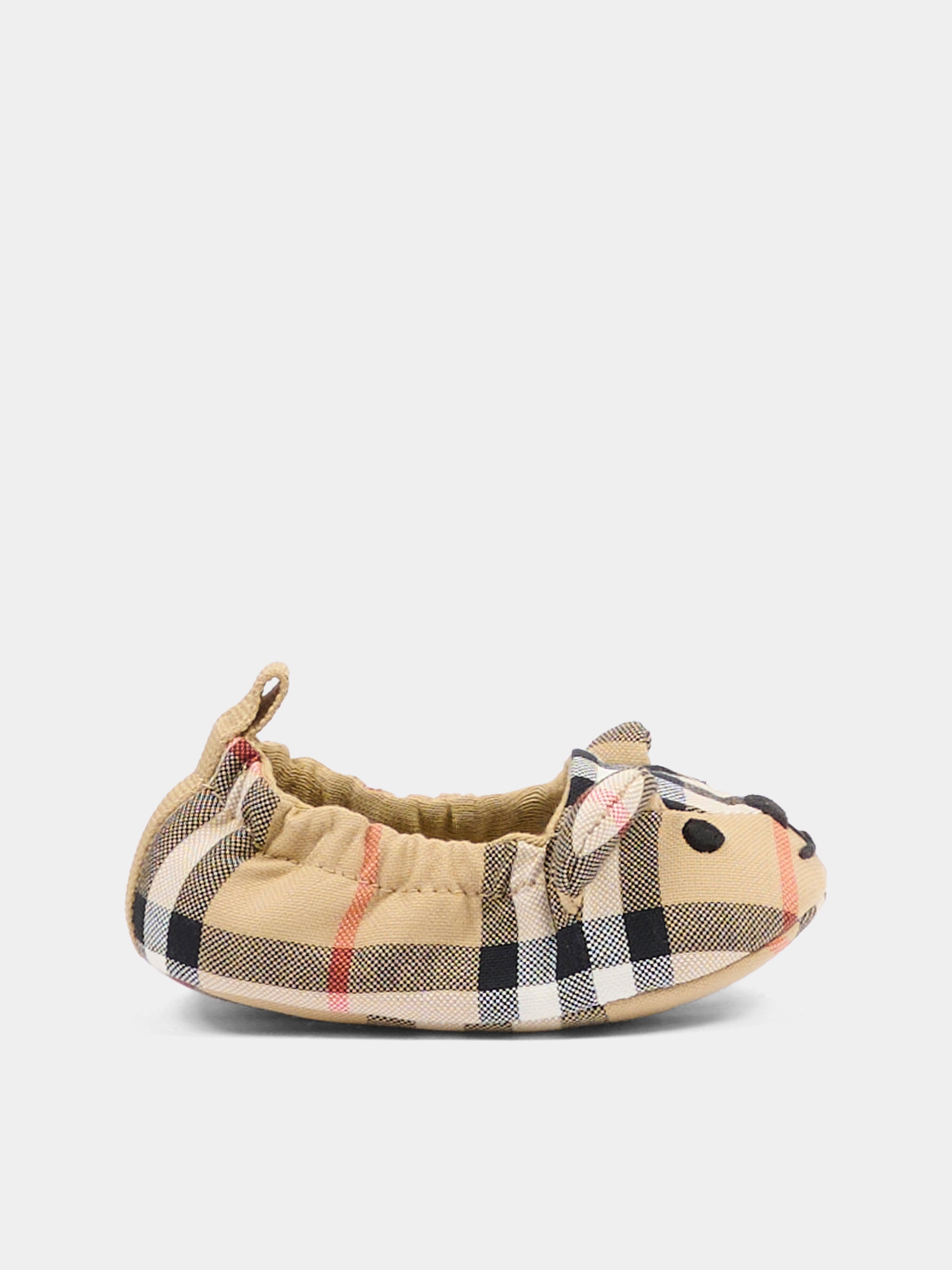 Ballerine beige per neonata con check vintage,Burberry Kids,8118228 B9368