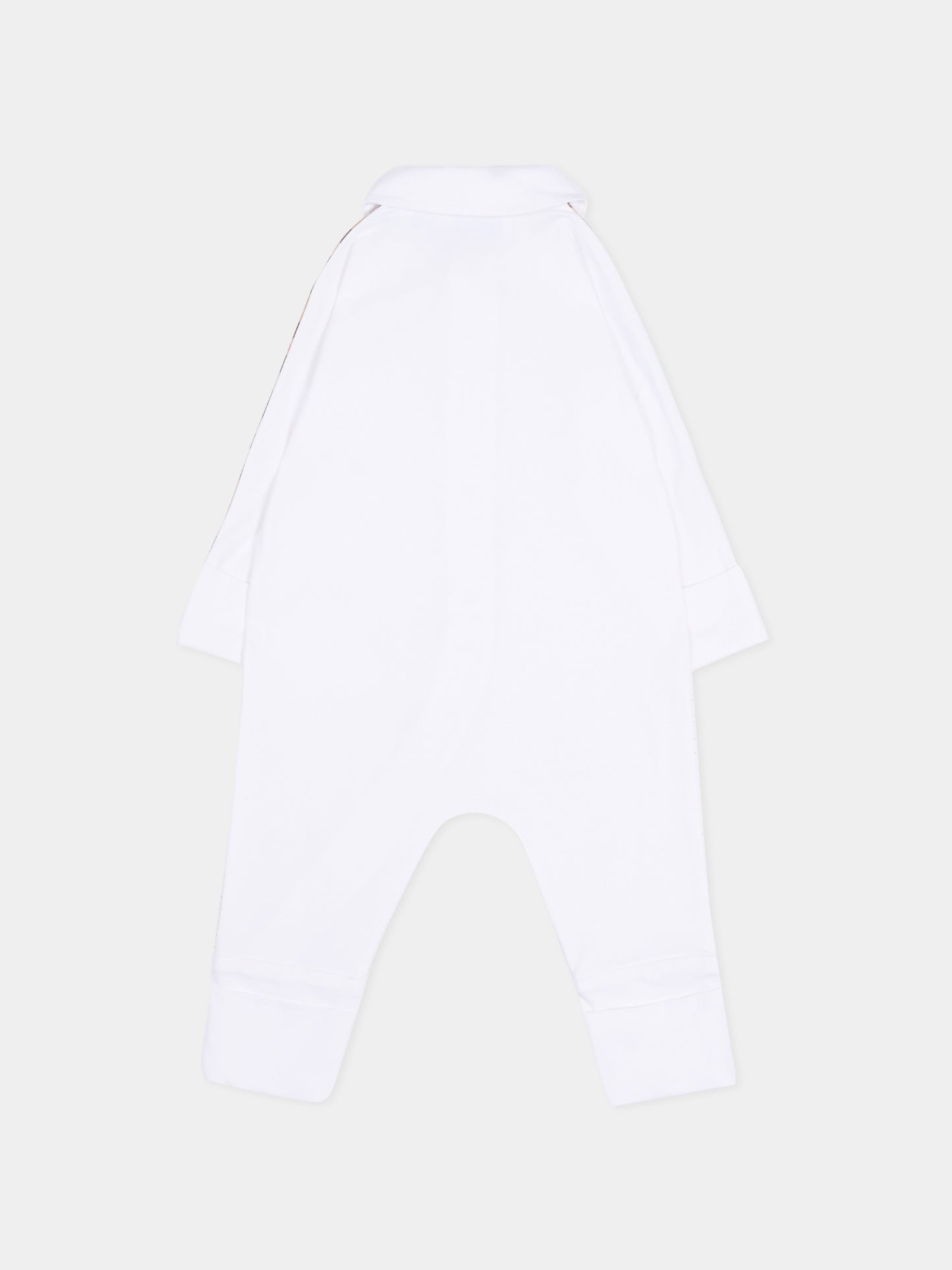 White babygrow set for babykids with vintage check