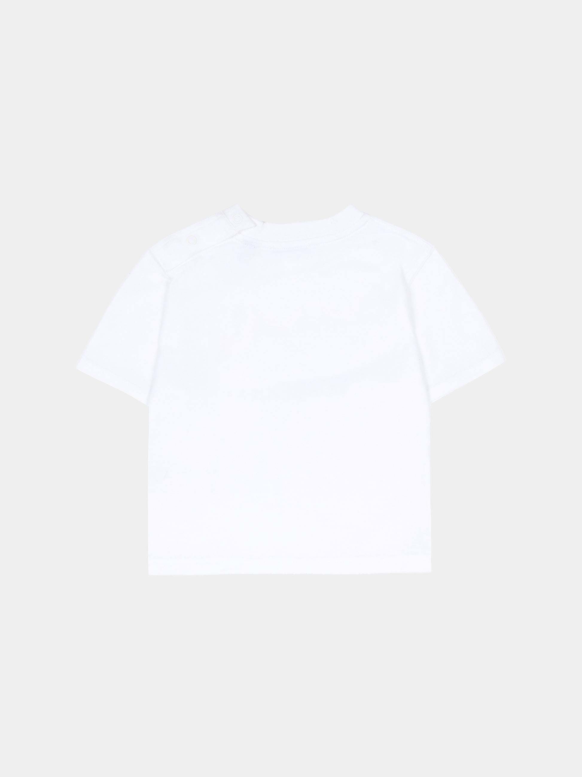 T-shirt bianca per neonati con cavaliere equetre,Burberry Kids,8121205 A1464