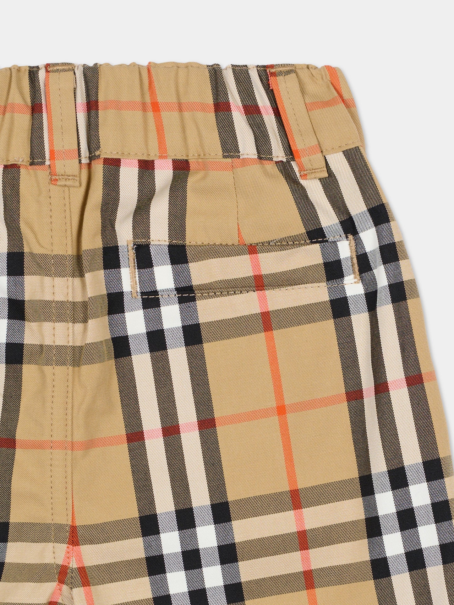 Shorts beige per neonati con check vintage,Burberry Kids,8121238 B9368