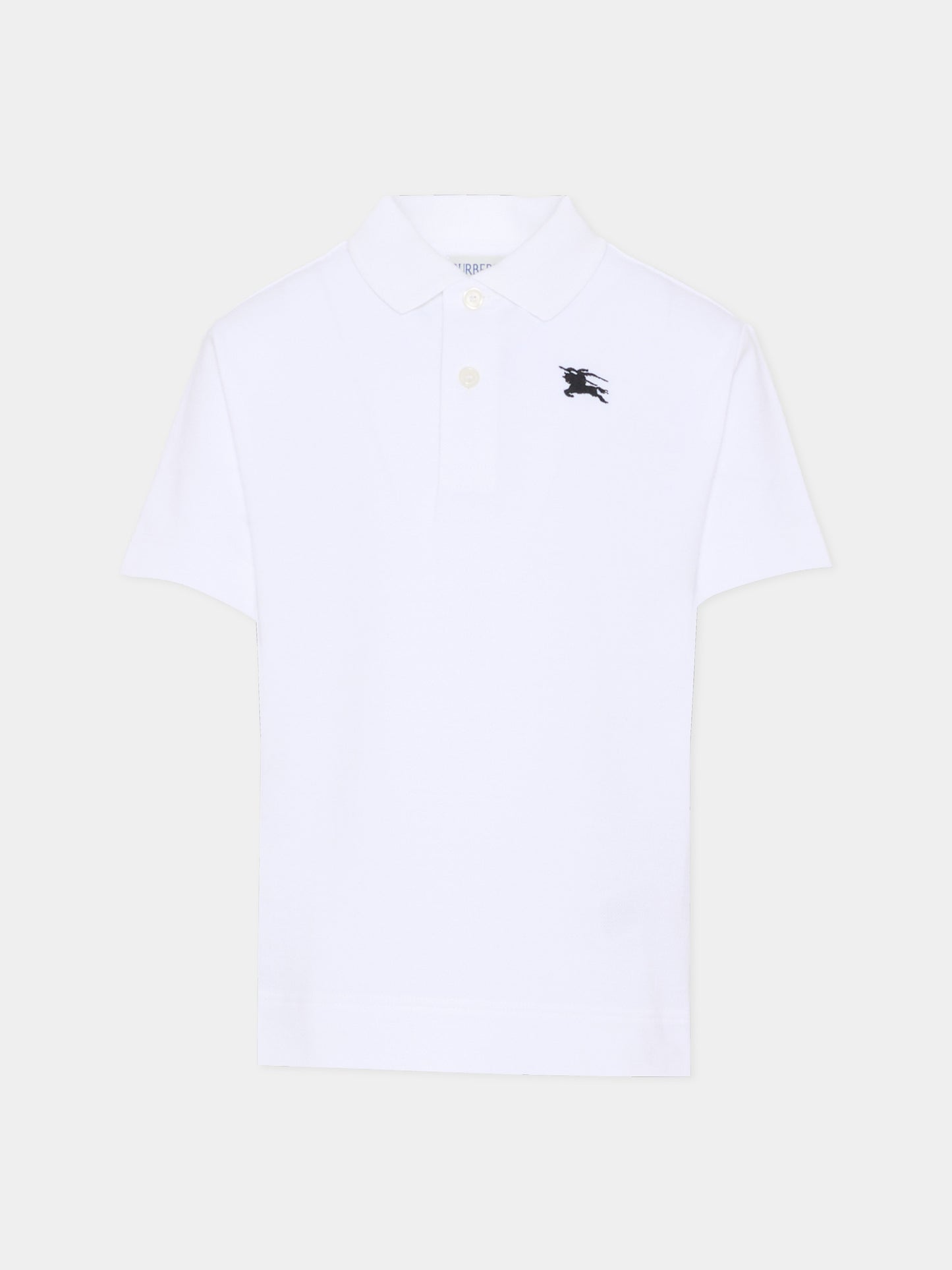 Polo bianca per bambini con cavaliere equestre,Burberry Kids,8117368 A1464