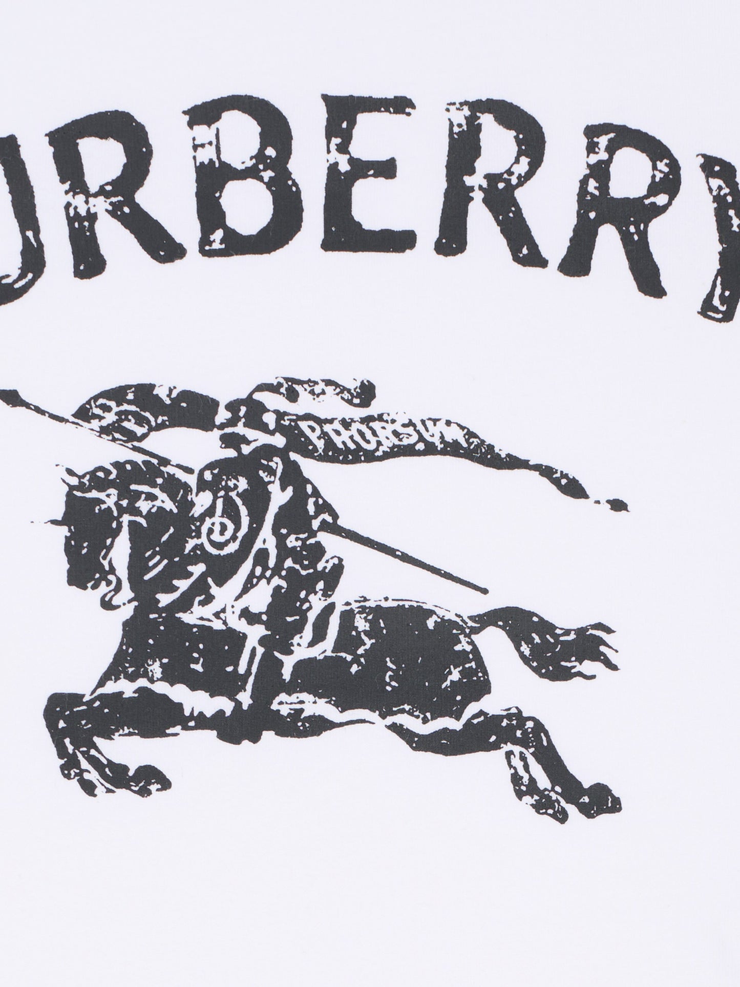 T-shirt bianca per neonati con cavaliere equestre,Burberry Kids,8121209 A1464