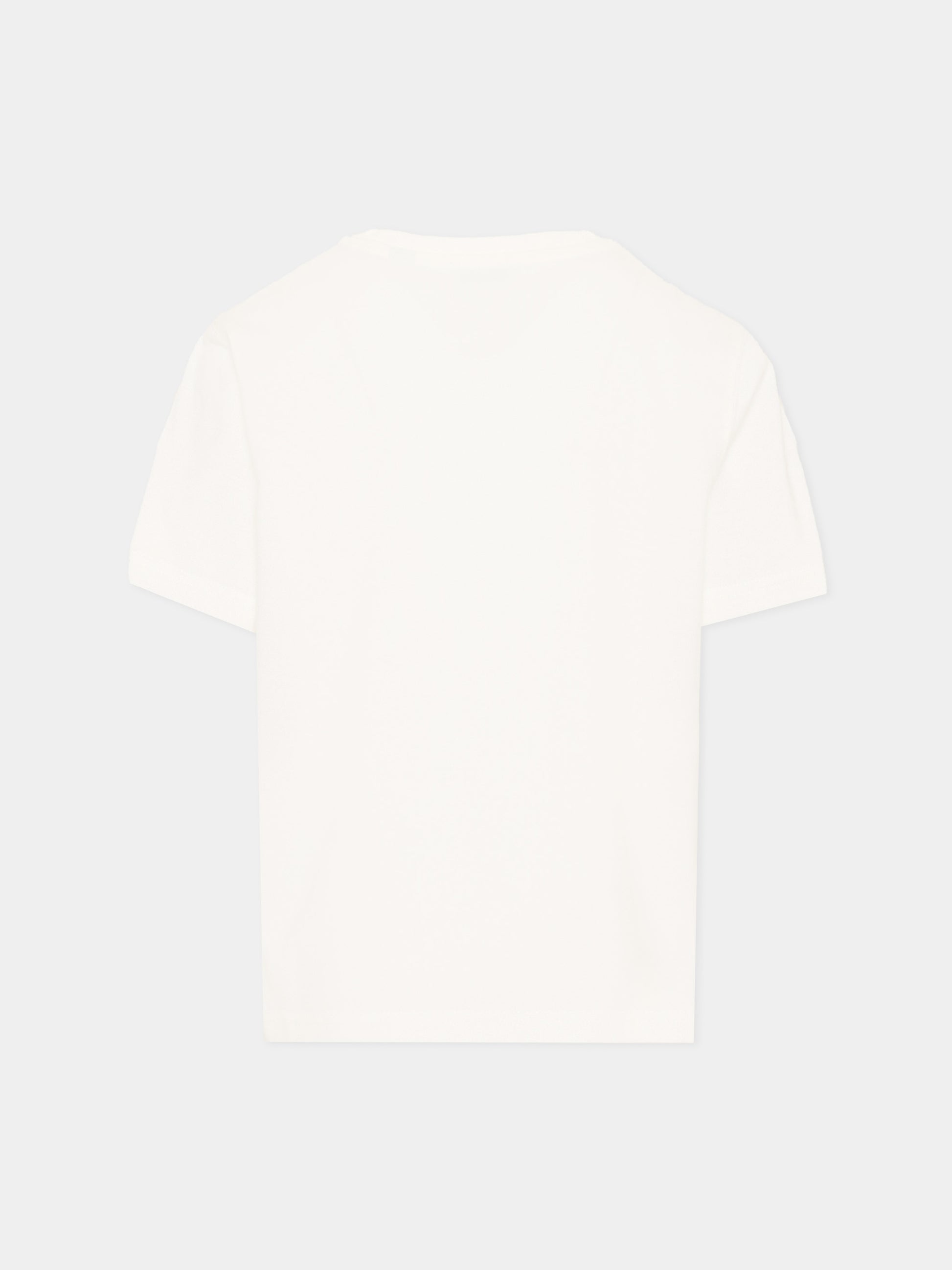 T-Shirt avorio per bambina con orsetto Thomas,Burberry Kids,8117541 A2014