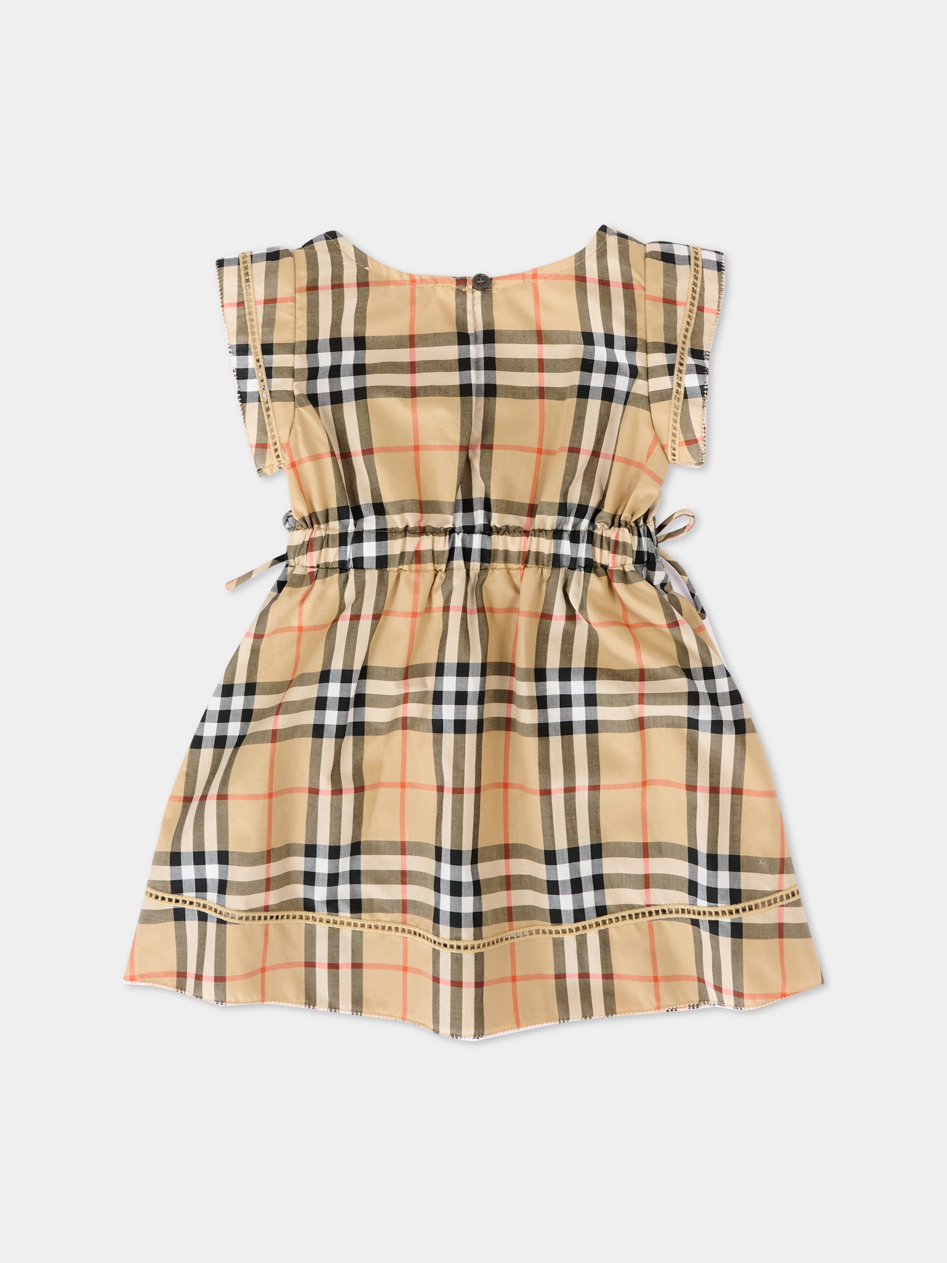 Vestito beige per neonata con Vintage Check,Burberry Kids,8121301 B9368