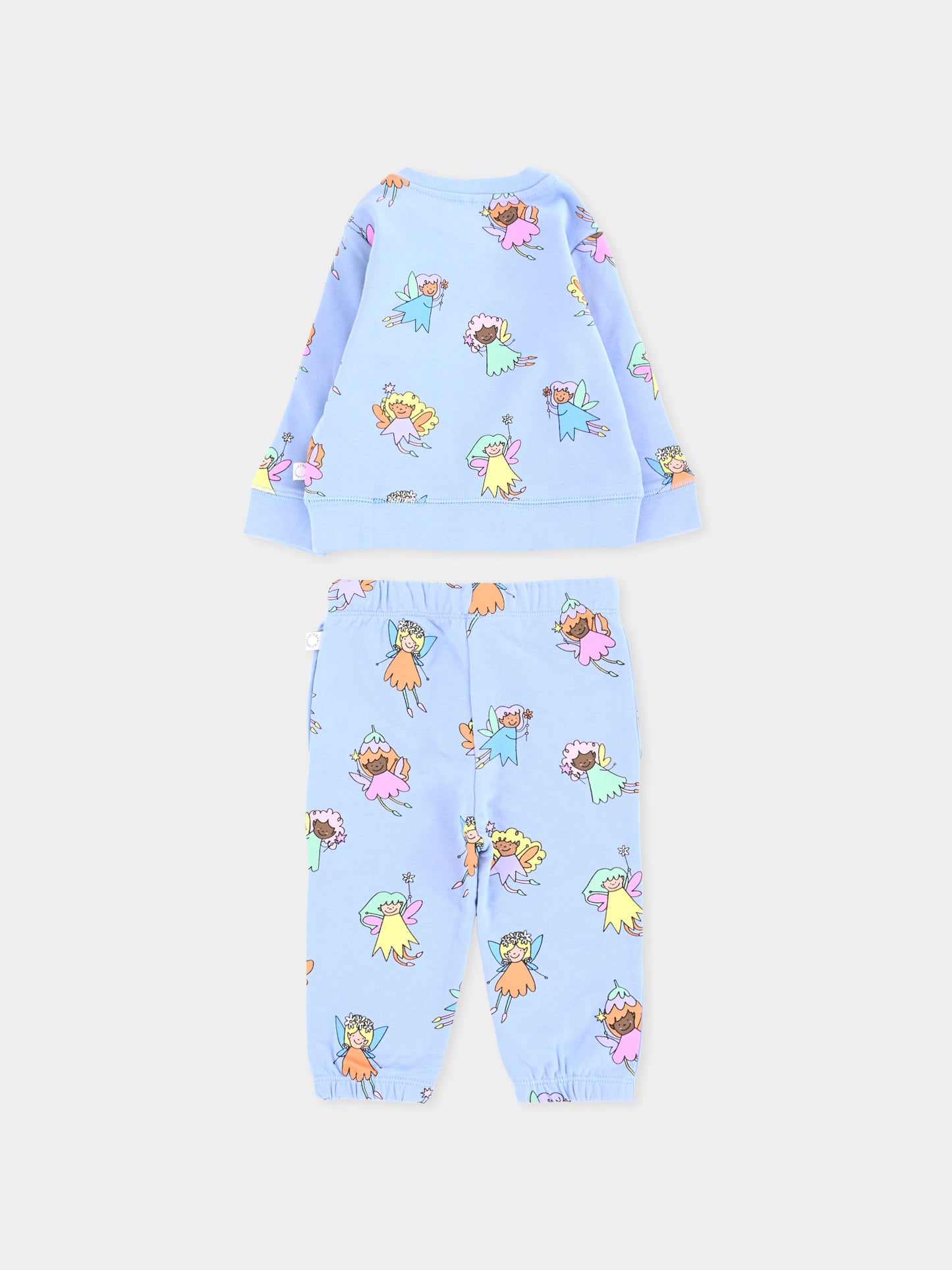 Completo celeste per neonata con fate all over,Stella Mccartney Kids,TW3000 Z2724 652MC