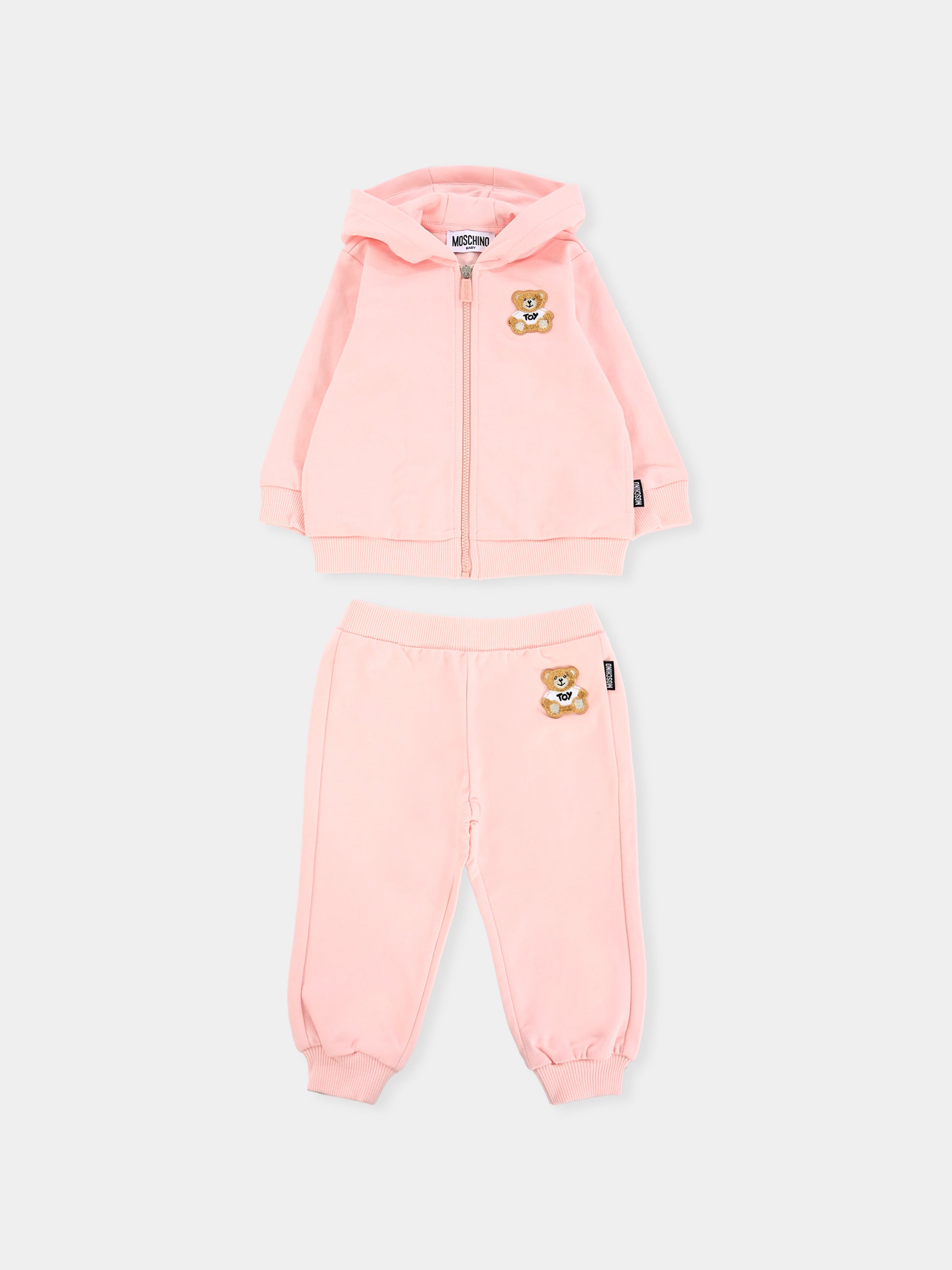 Completo rosa per neonata con Teddy Bear,Moschino Kids,MNK04P LCA19 50209