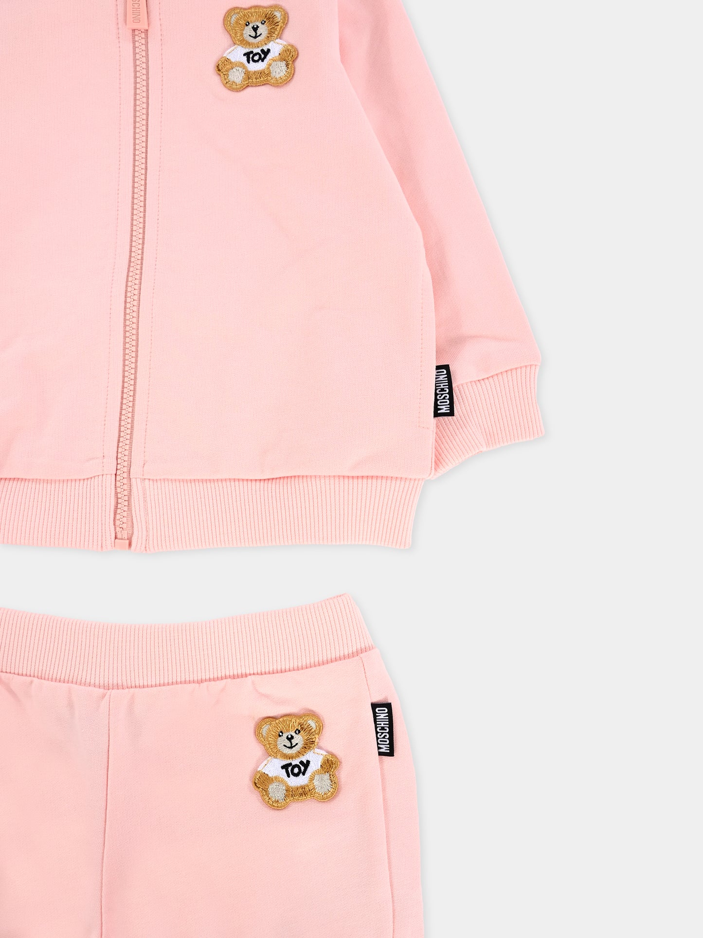 Completo rosa per neonata con Teddy Bear,Moschino Kids,MNK04P LCA19 50209