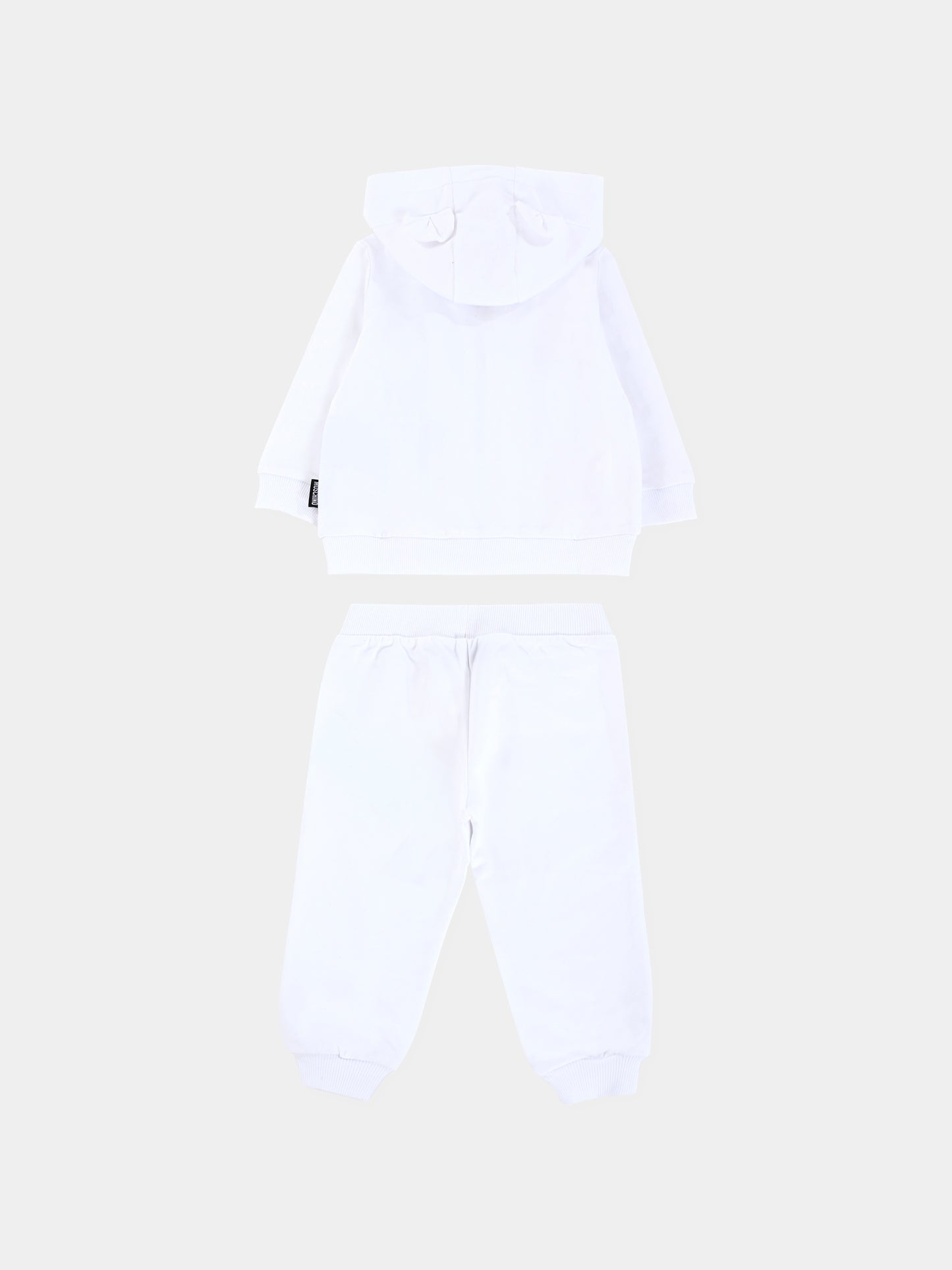 Completo bianco per neonati con Teddy Bear,Moschino Kids,MNK04P LCA19 10101