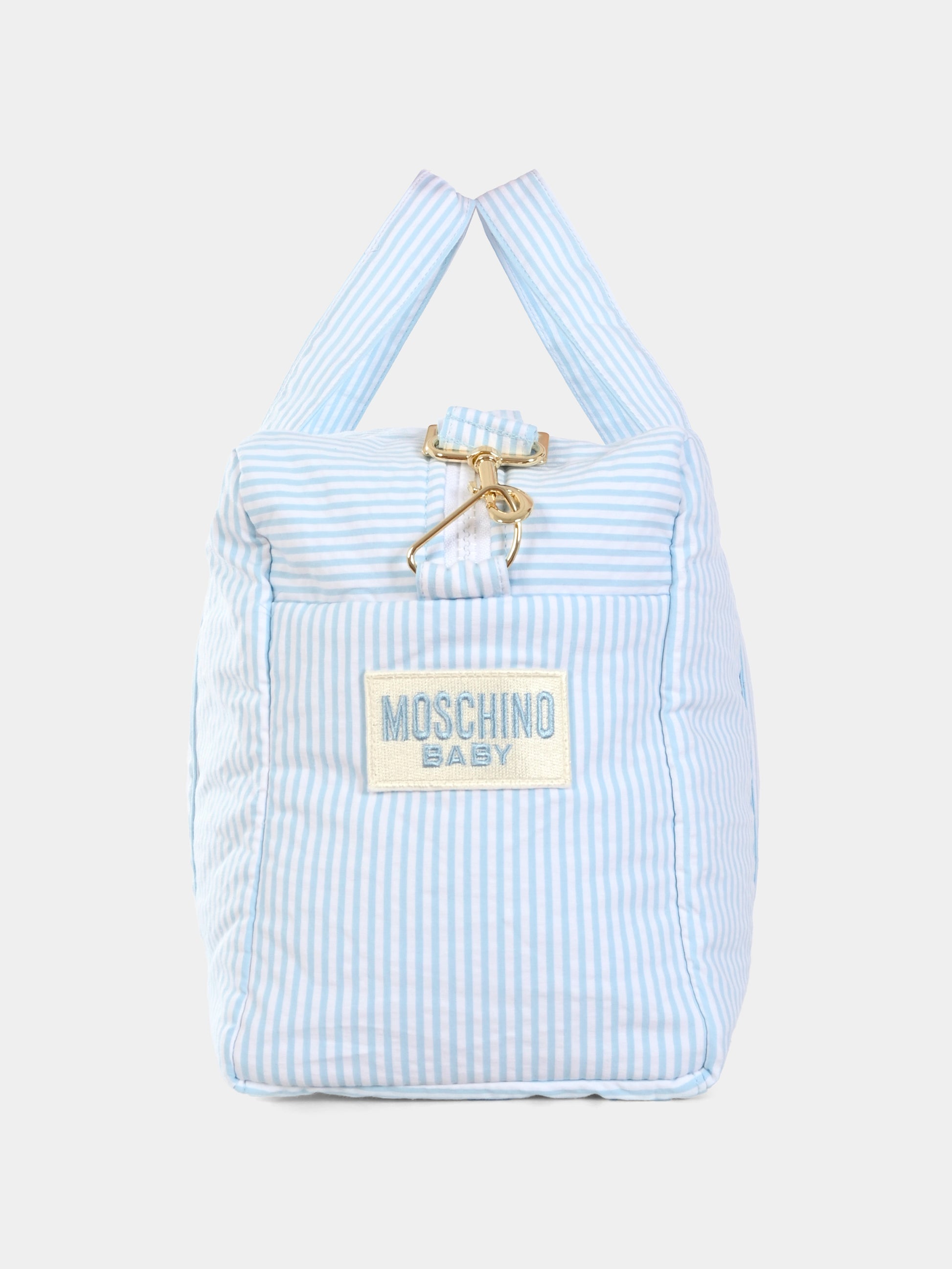Borsa mamma celeste per neonato con Teddy Bear,Moschino Kids,MUX059 LYE01 84325