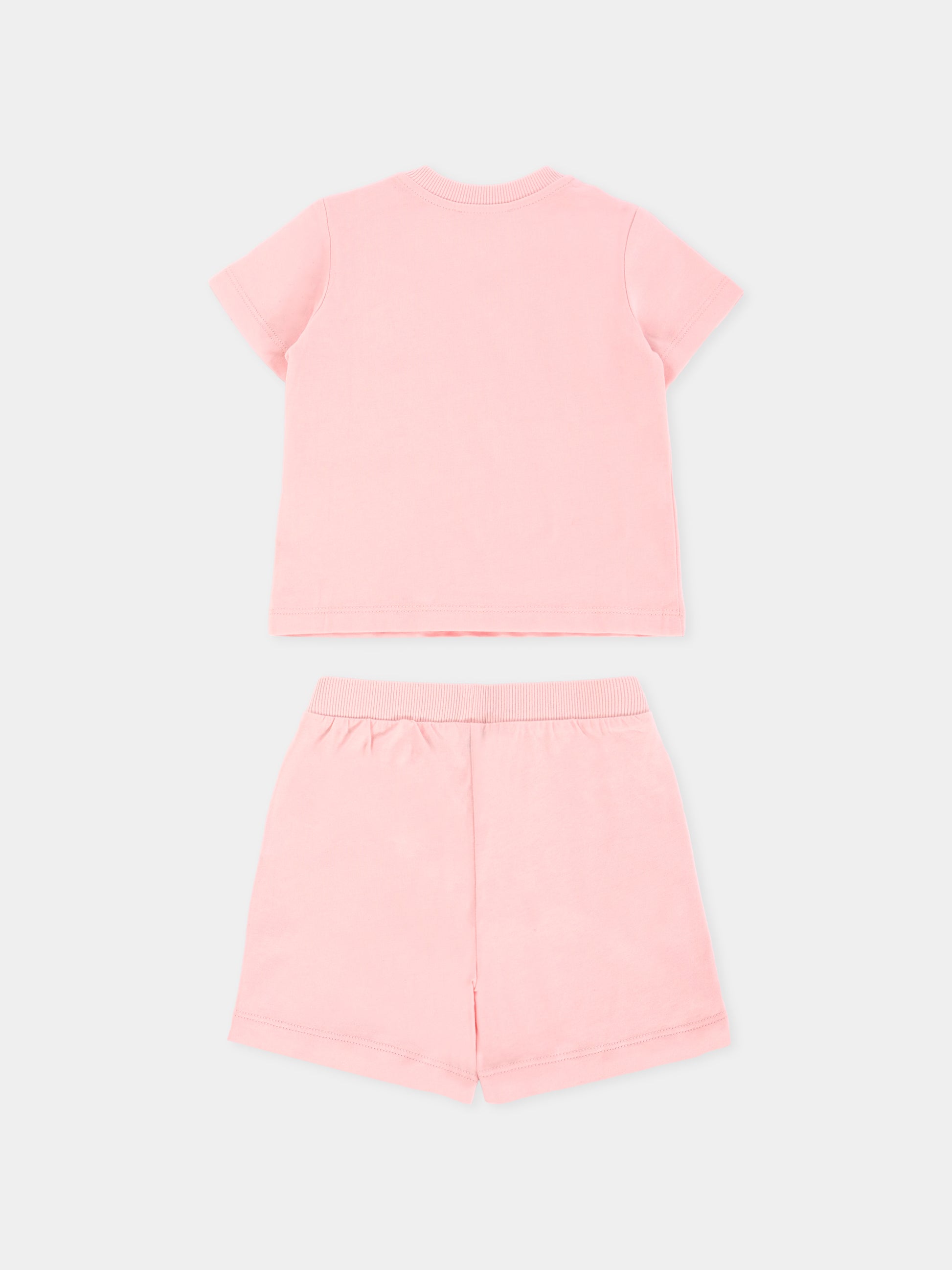 Completo rosa per neonata con Teddy Bears,Moschino Kids,MZG00M LAA03 50209