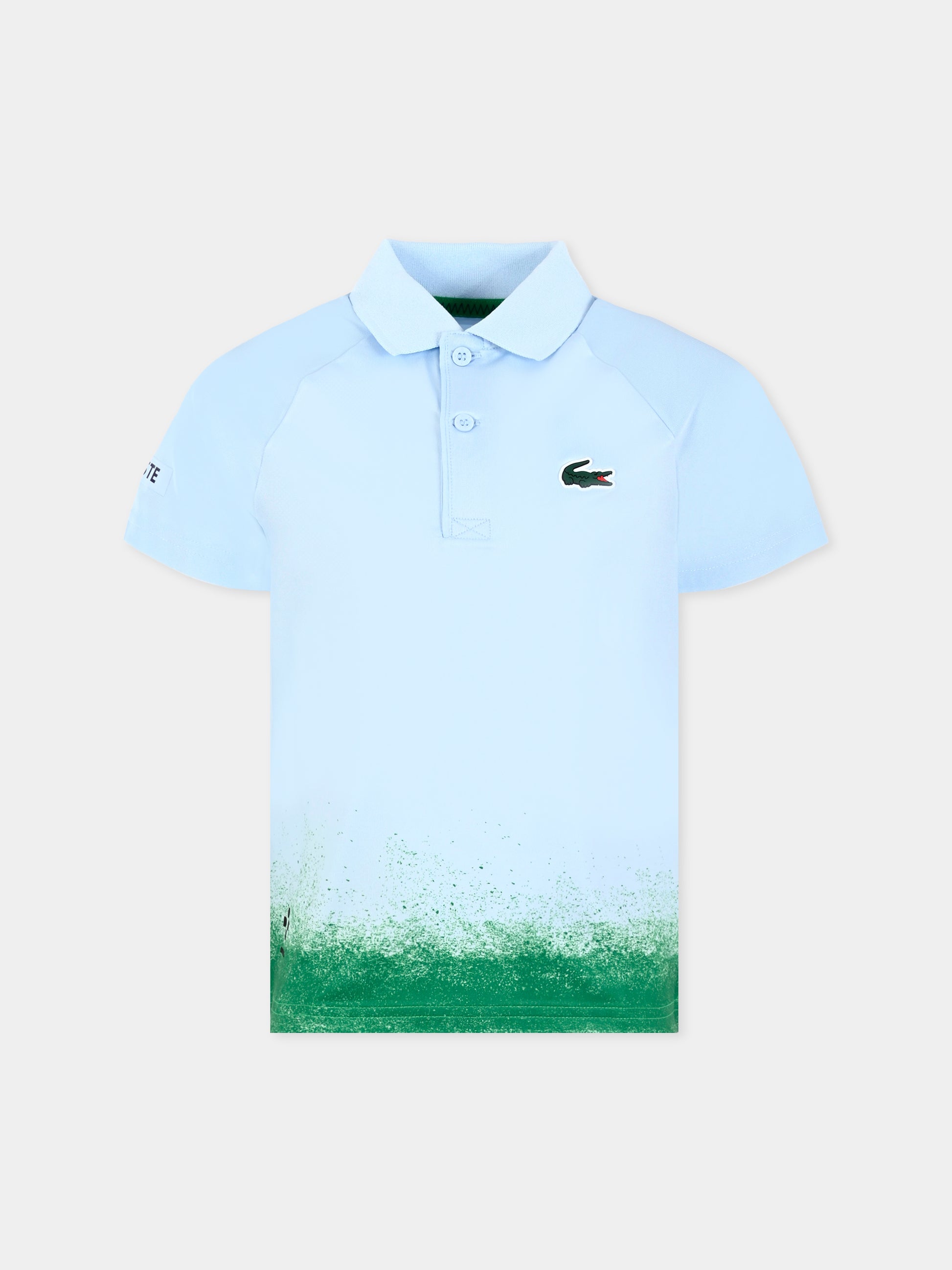 Polo celeste per bambino con coccodrillo,Lacoste,DJ8492 JI6