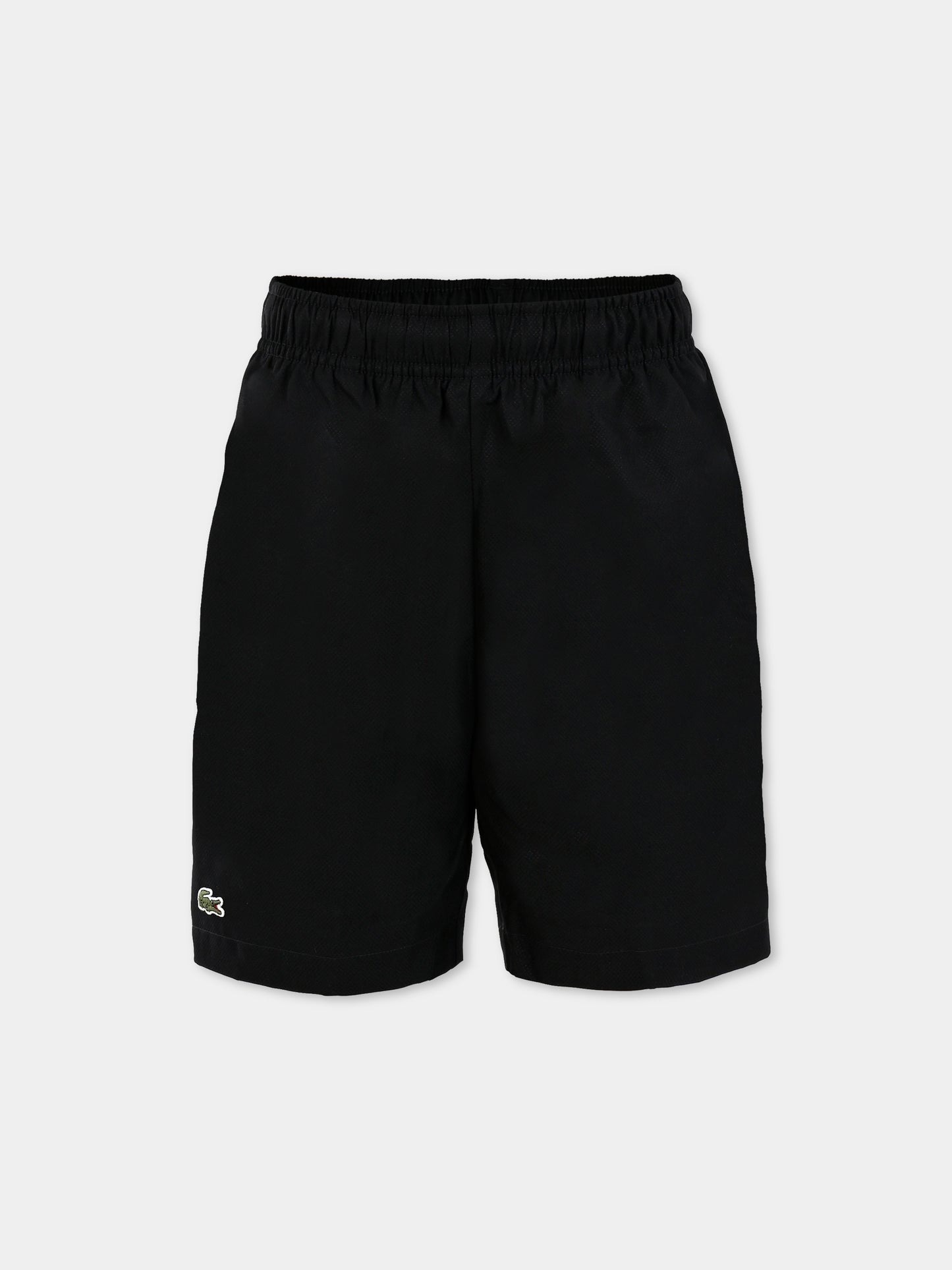 Shorts neri per bambino con coccodrillo,Lacoste,GJ9820 031