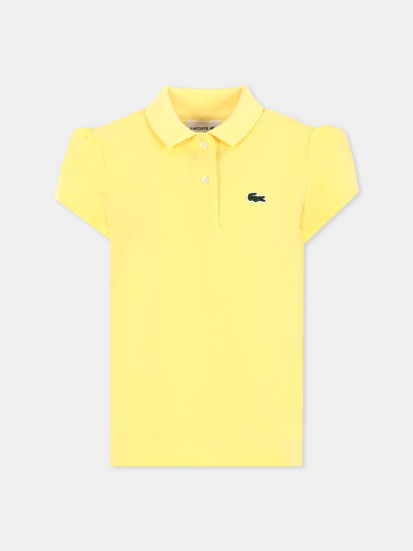 Polo gialla per bambina con coccodrillo,Lacoste,PJ3594 107