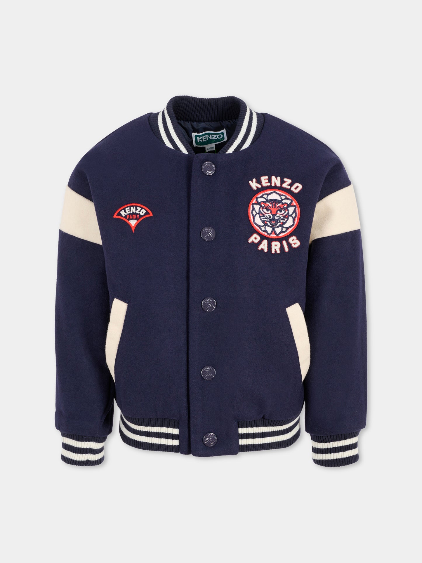 Bomber blu per bambino con tigre,Kenzo Kids,K61081 848