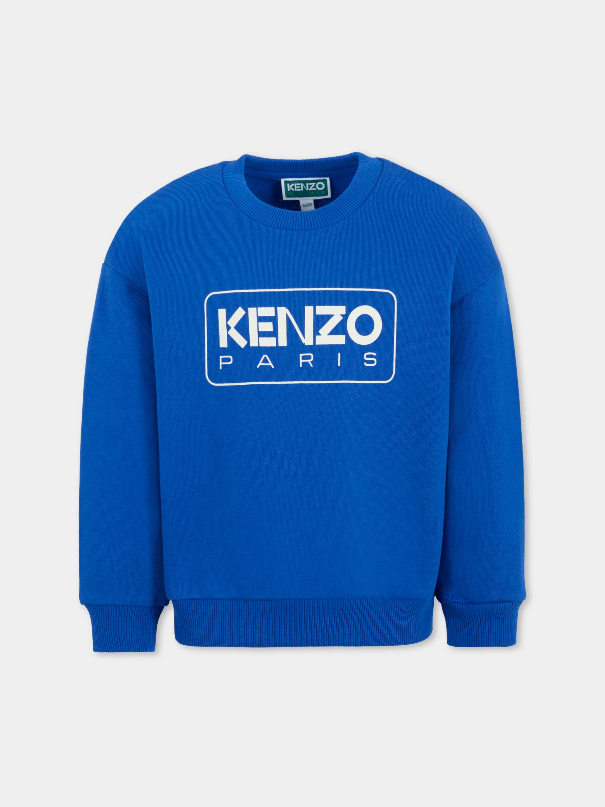 Felpa blu per bambini con logo,Kenzo Kids,K61133 829