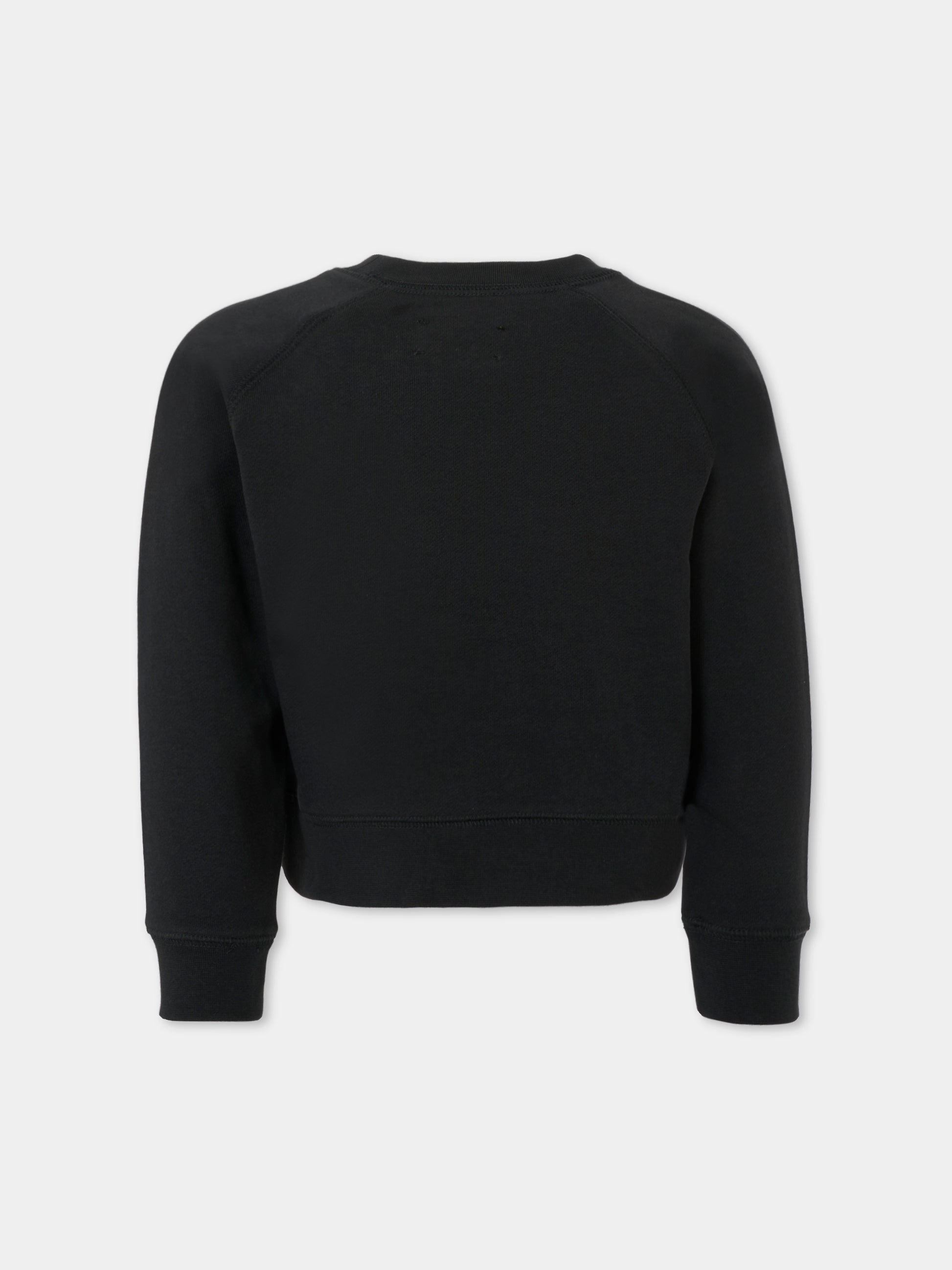 Felpa nera per bambina con scritta,Zadig & Voltaire Kids,X60326 09B