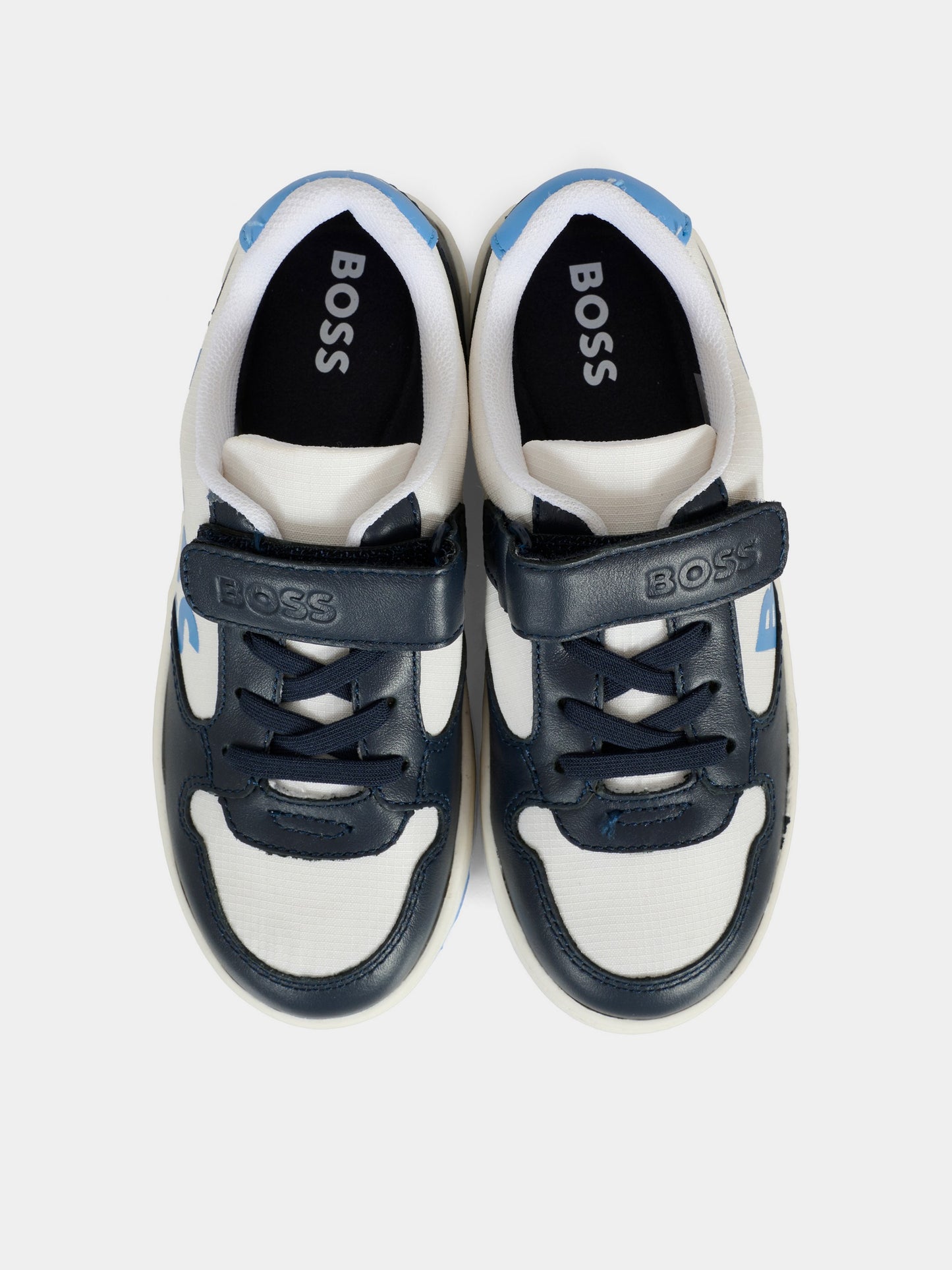 Sneakers celesti per bambino con logo,Boss,J52160 849