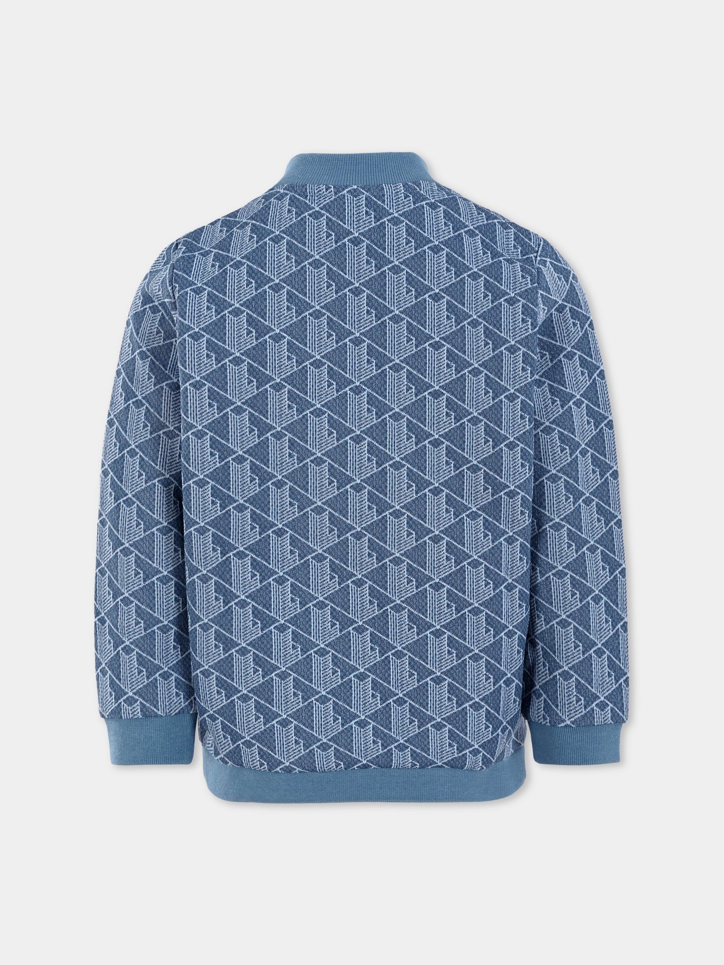 Felpa azzurra per bambini con logo all over,Lacoste,SJ1233 HGI