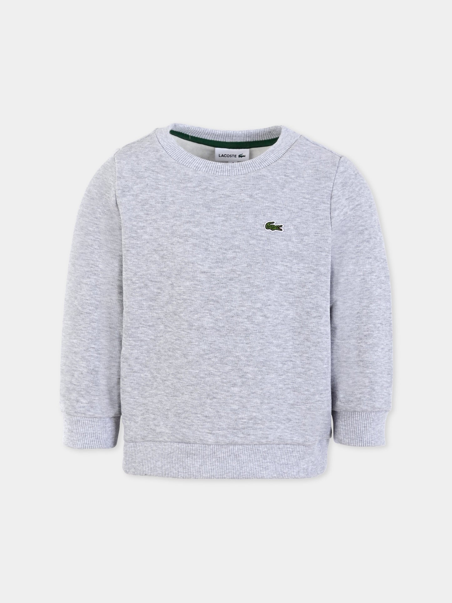 Felpa grigia per bambini con coccodrillo,Lacoste,SJ5284 CCA
