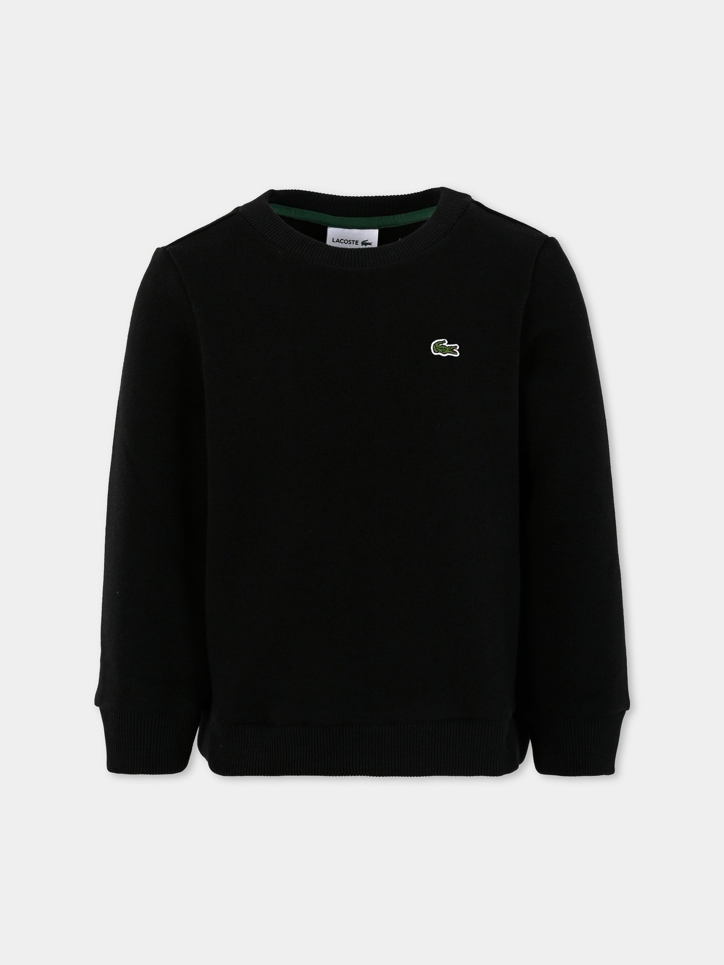 Felpa nera per bambini con coccodrillo,Lacoste,SJ5284 031