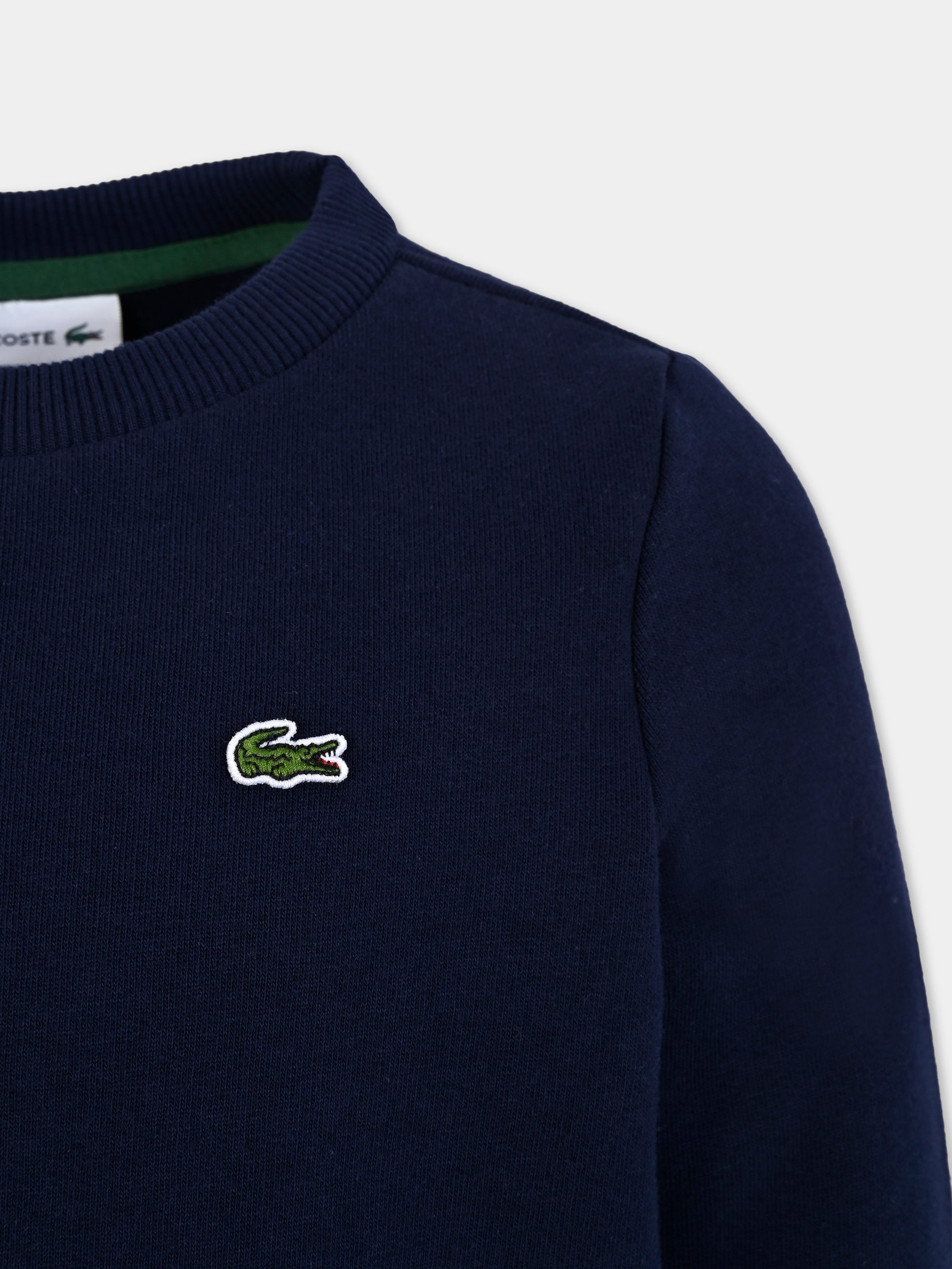 Felpa blu per bambini con coccodrillo,Lacoste,SJ5284 166