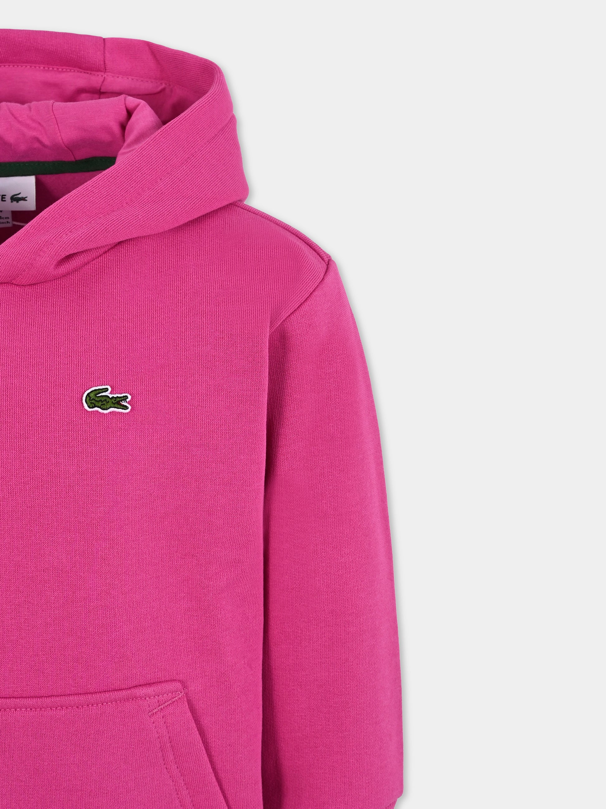 Felpa fucsia per bambina con coccodrillo,Lacoste,SJ5292 I1L