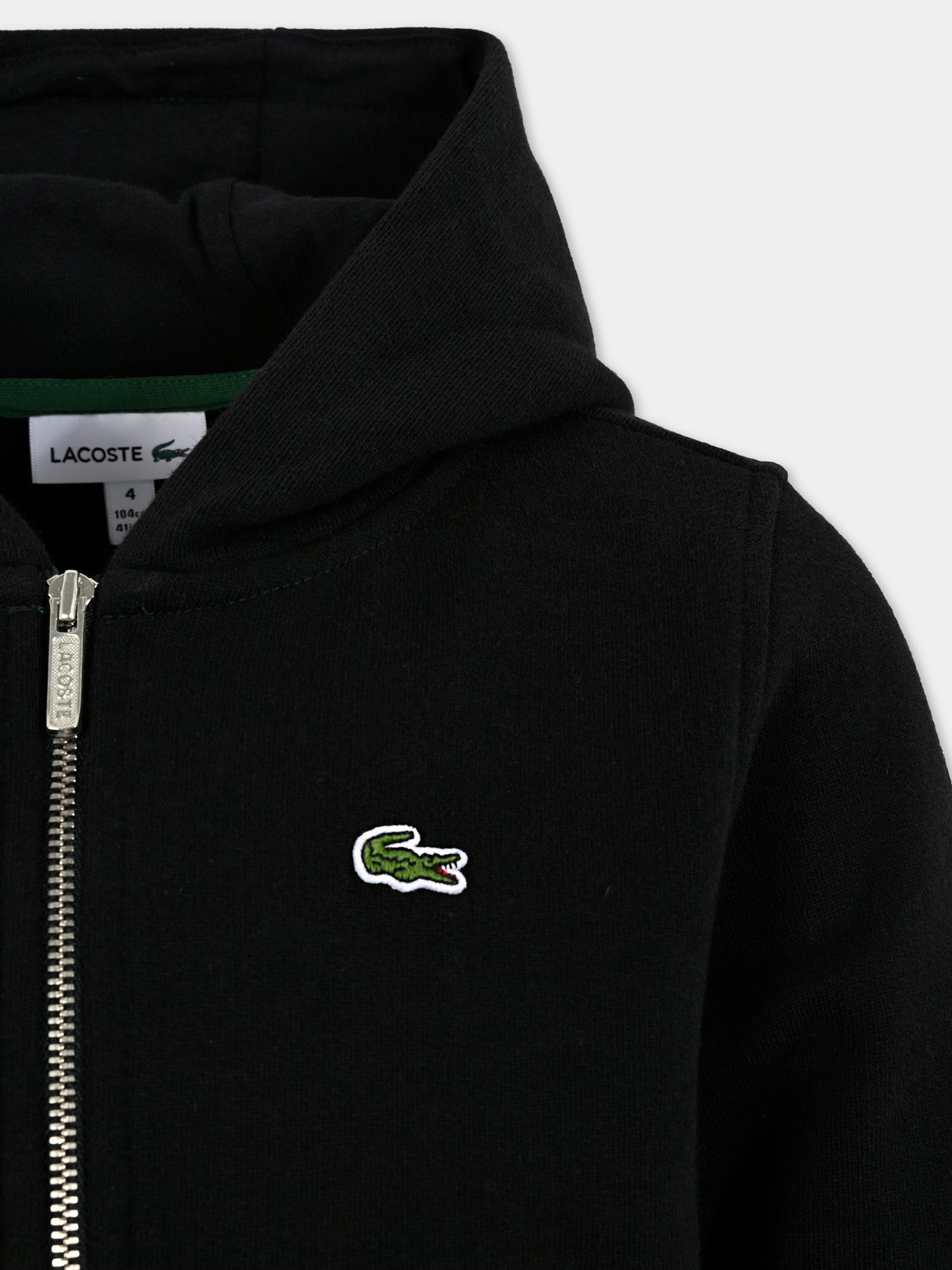 Felpa nera per bambini con coccodrillo,Lacoste,SJ9723 031