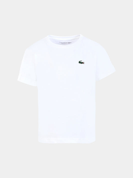 T-shirt bianca per bambini con coccodrillo,Lacoste,TJ8811 001