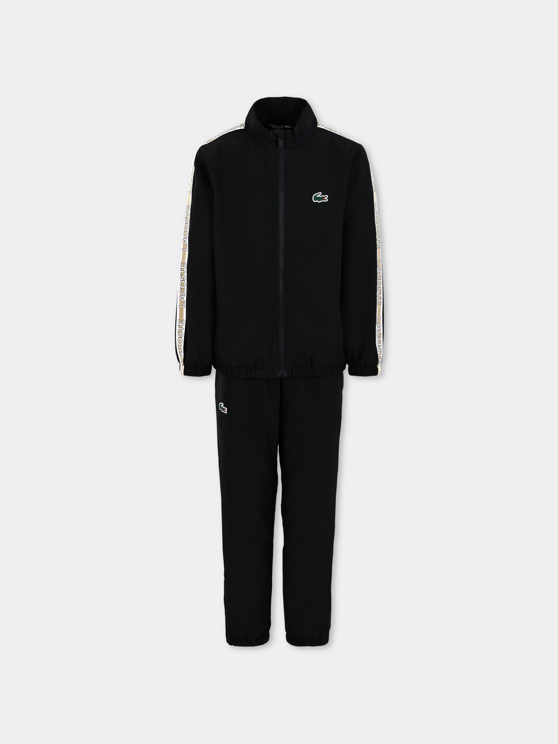 Completo nero per bambini con coccodrillo,Lacoste,WJ8484 964