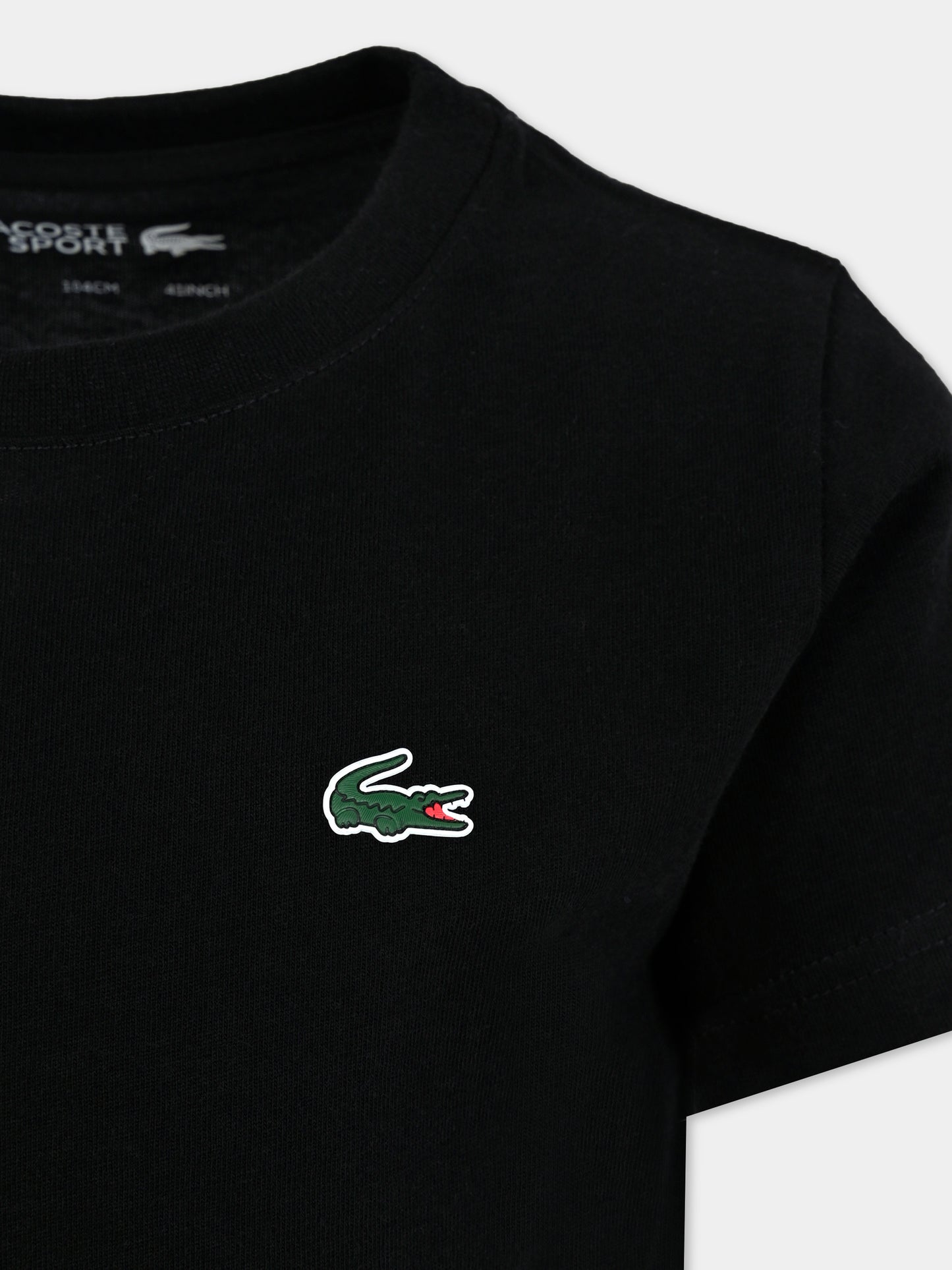 T-shirt nera per bambini con coccodrillo,Lacoste,TJ8811 031