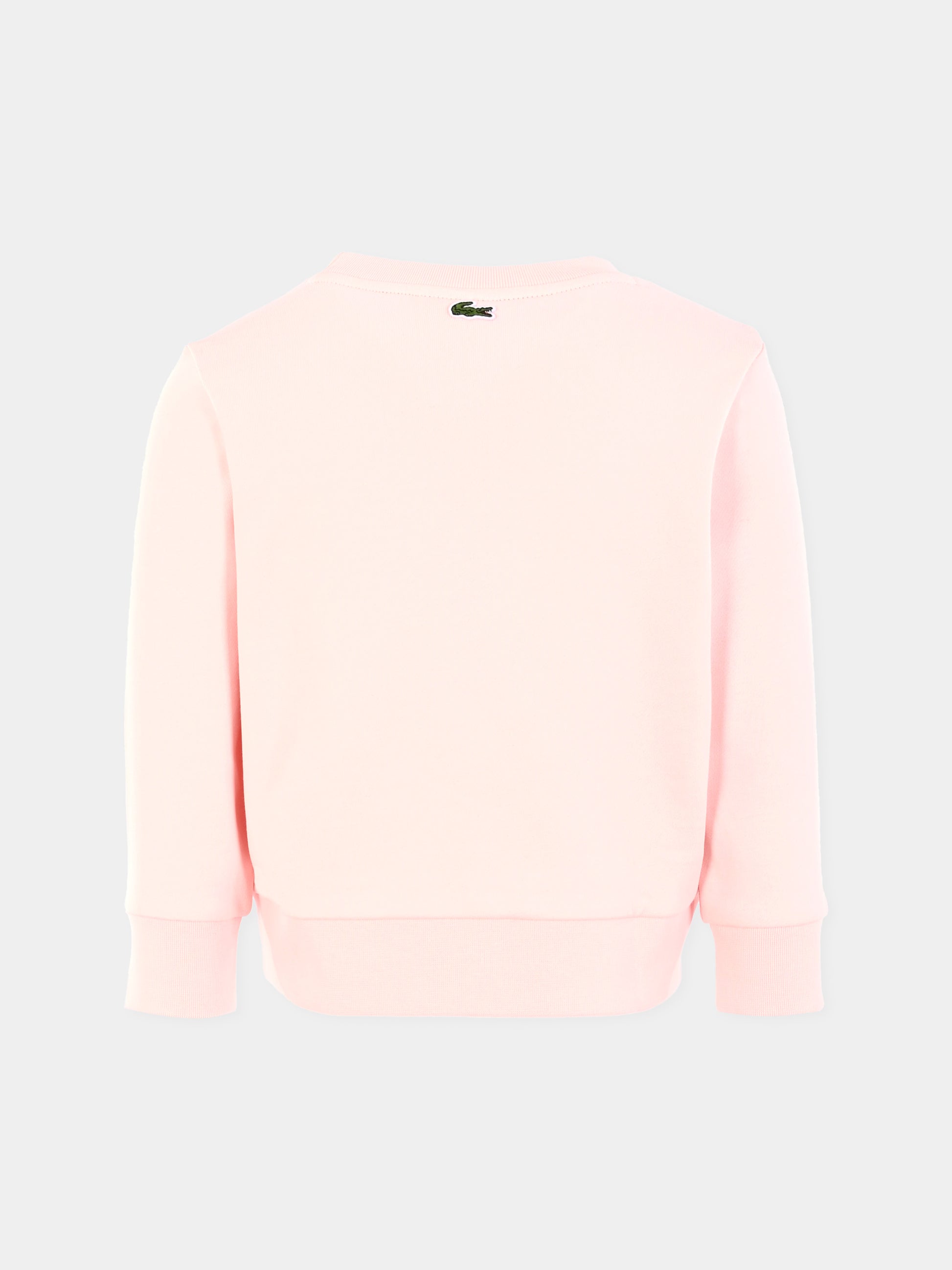 Felpa rosa per bambina con logo e coccodrillo,Lacoste,SJ3005 T03