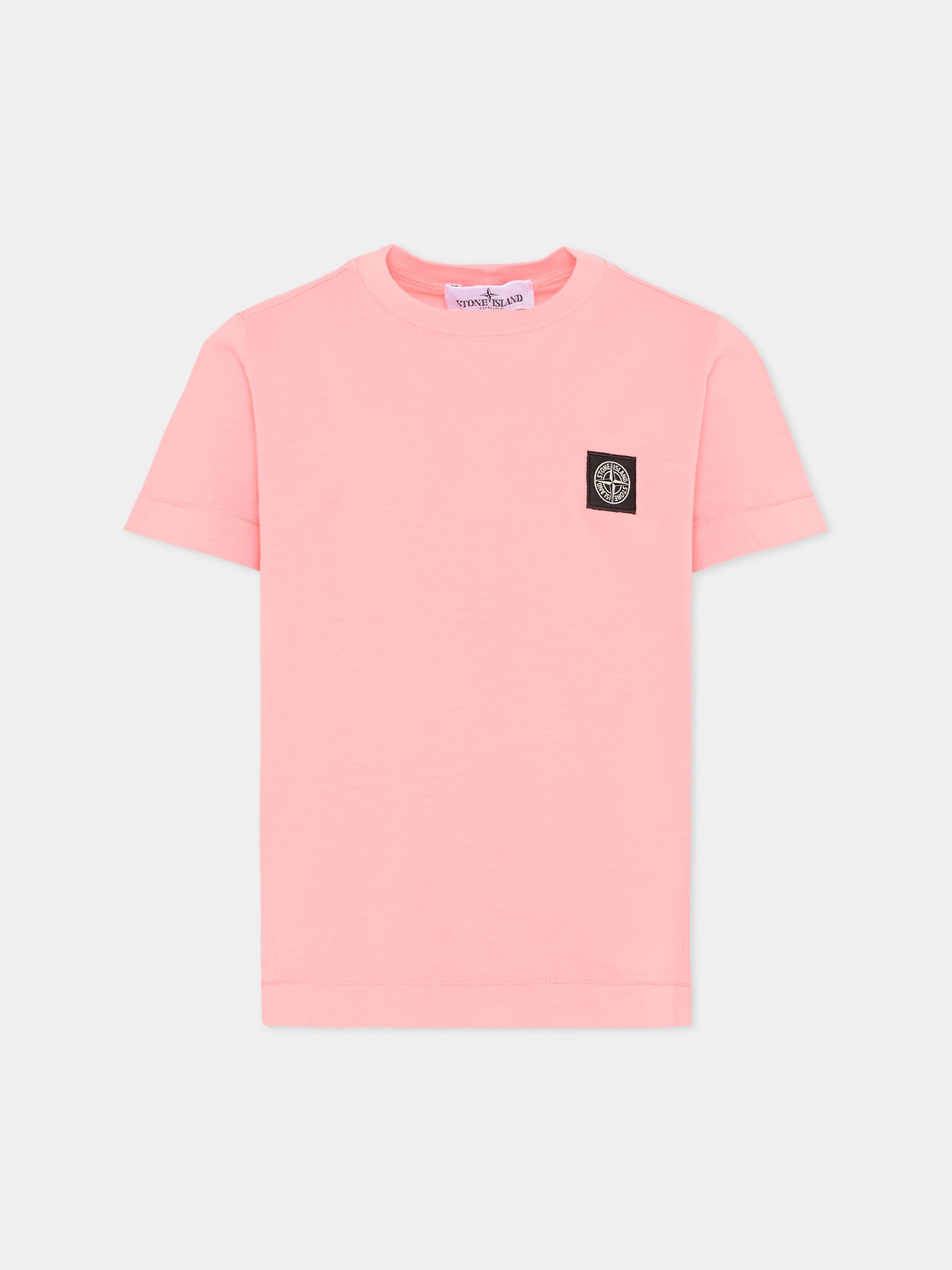T-shirt rosa per bambini con logo,Stone Island Junior,L1S16 2100002 S0047 - V008D