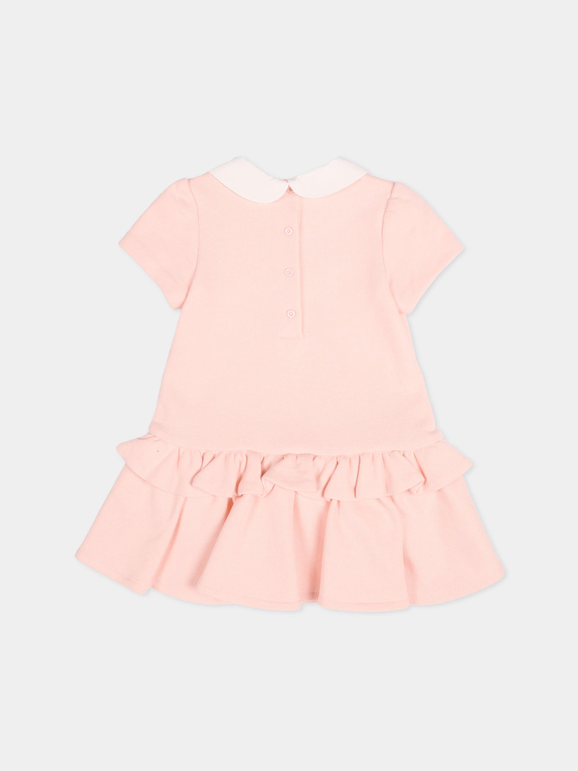 Vestito rosa per neonata con logo,Fendi Kids,BFB564 5V0 F1UL9