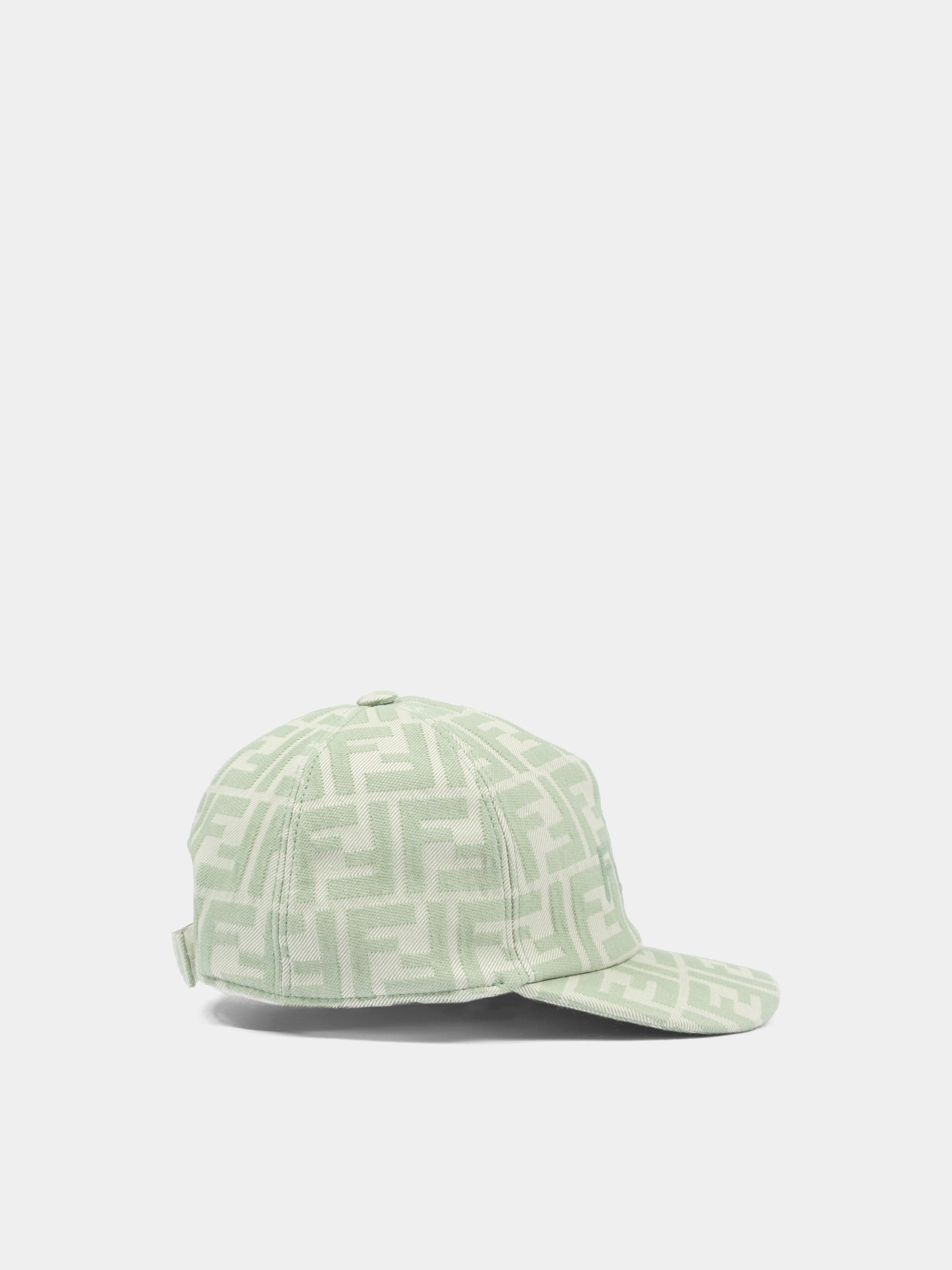 Cappello verde per bambino con FF,Fendi Kids,JFP082 AWF6 F0QG2