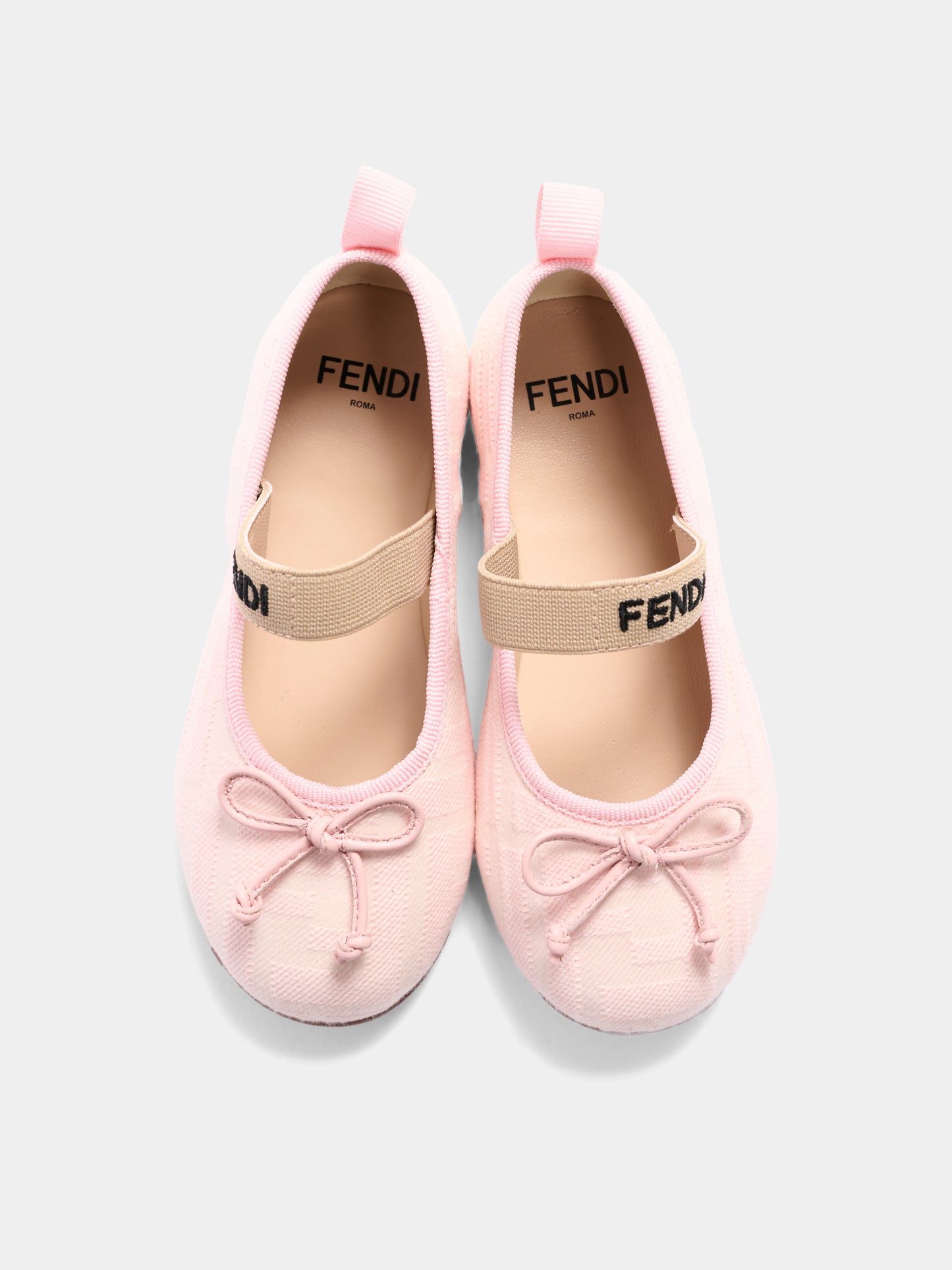 Ballerine rosa per bambina con logo,Fendi Kids,JFR377 AQ75 F1V9K