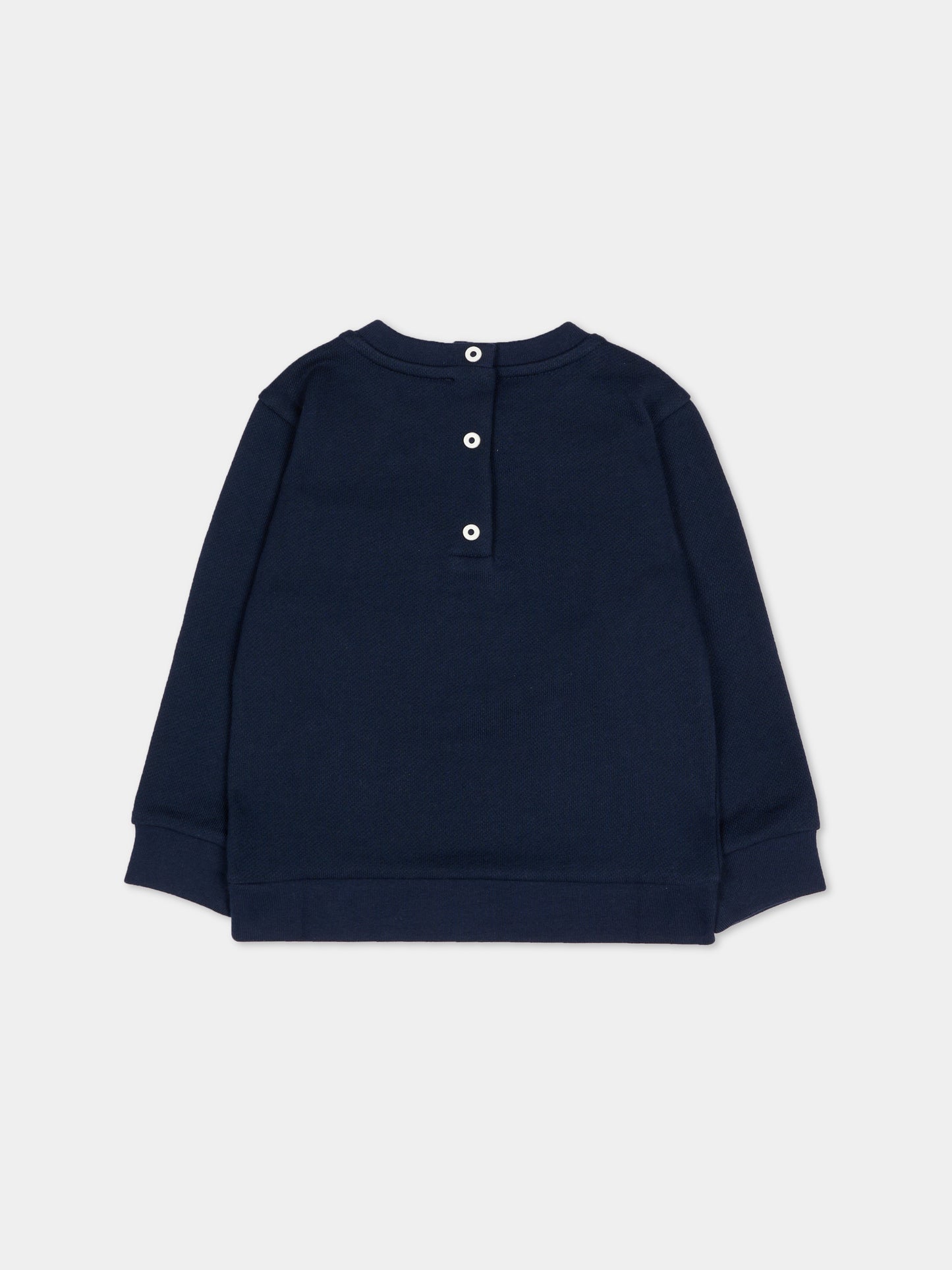 Felpa blu per neonati con logo,Fendi Kids,BUH089 5V0 F0QG0