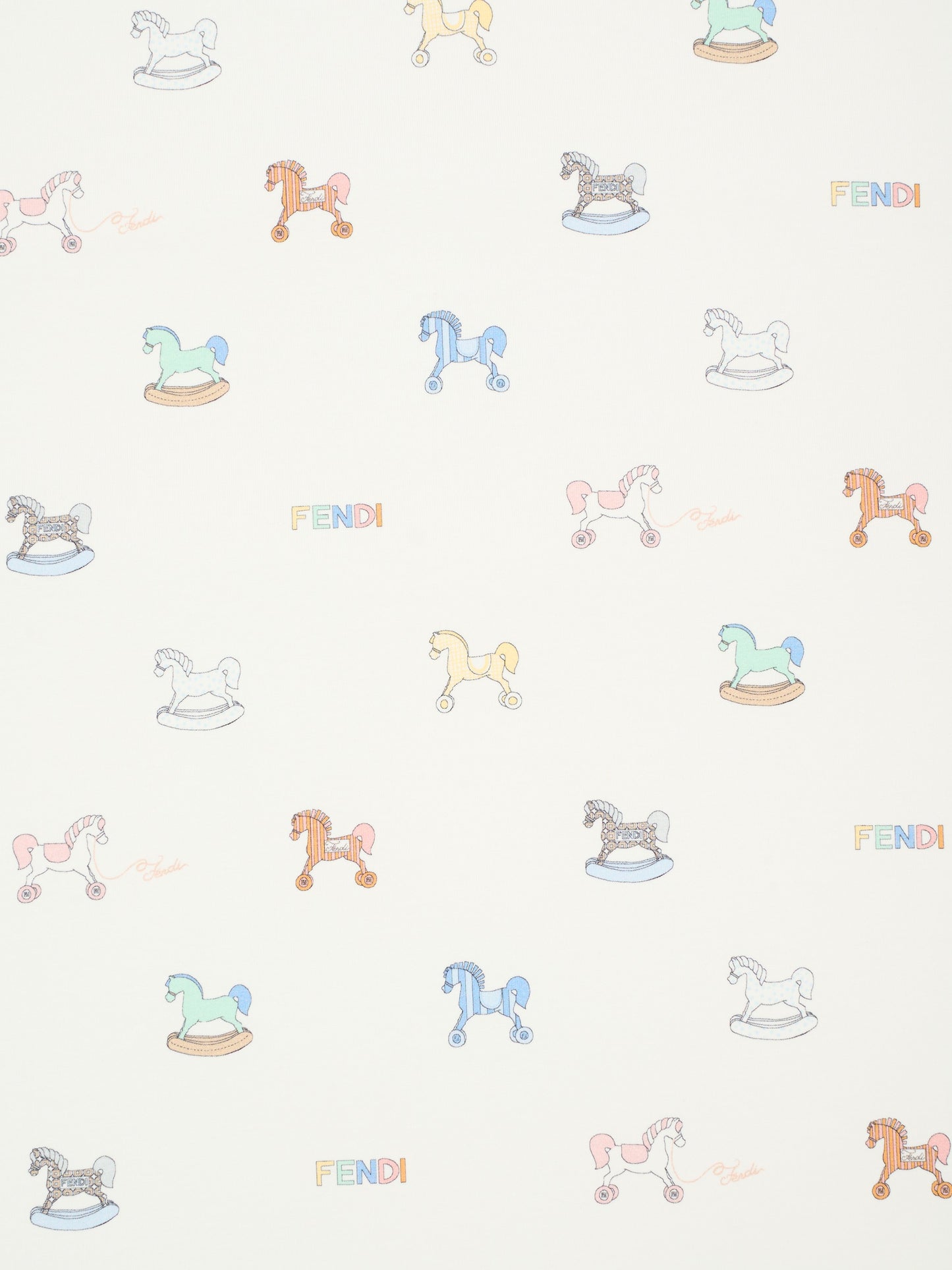 Coperta avorio per neonati con cavallo a dondolo,Fendi Kids,BUJ334 AVW8 F0ZA0