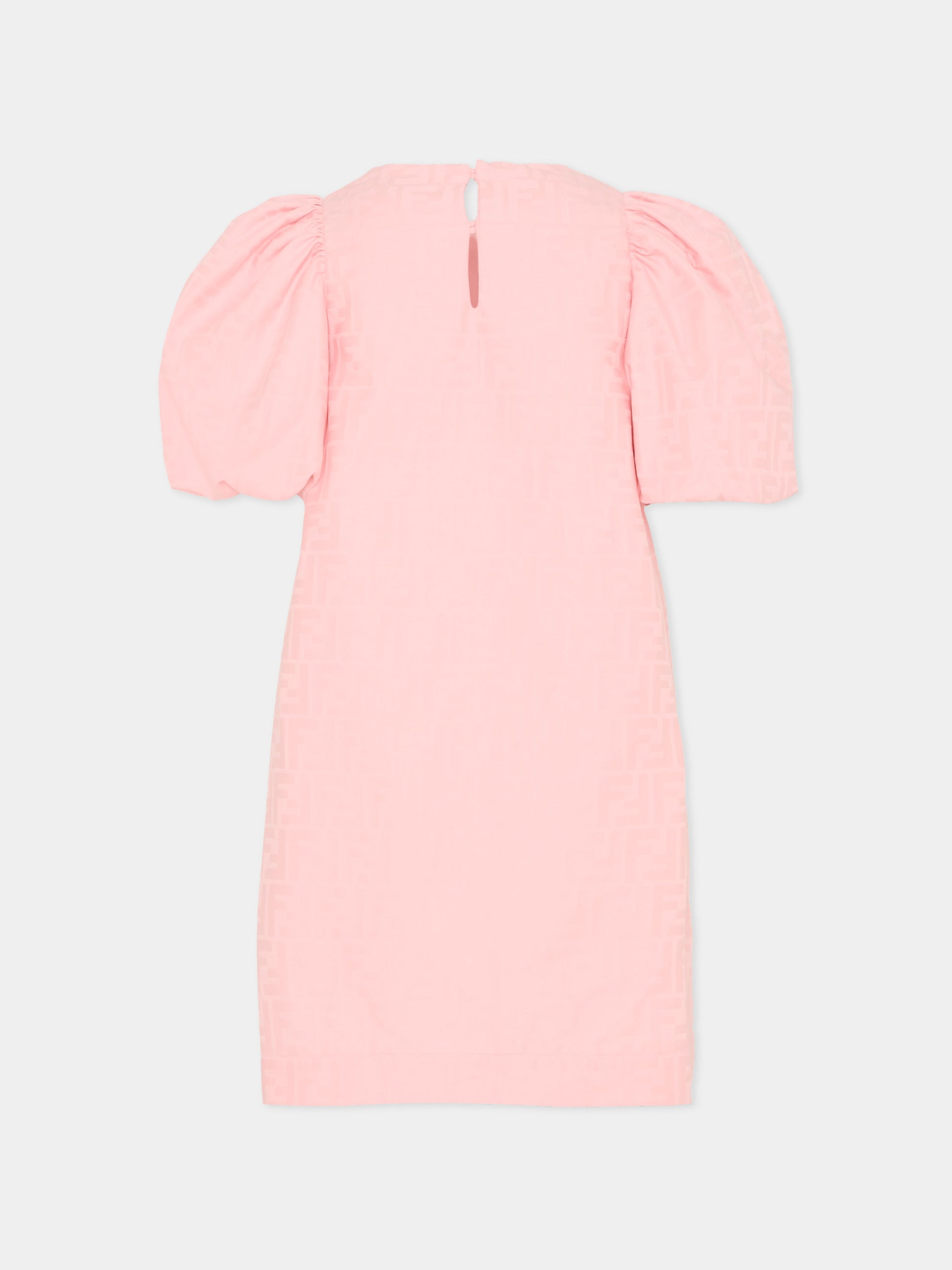 Vestito rosa per bambina con FF,Fendi Kids,JFB851 AS64 F1UL9