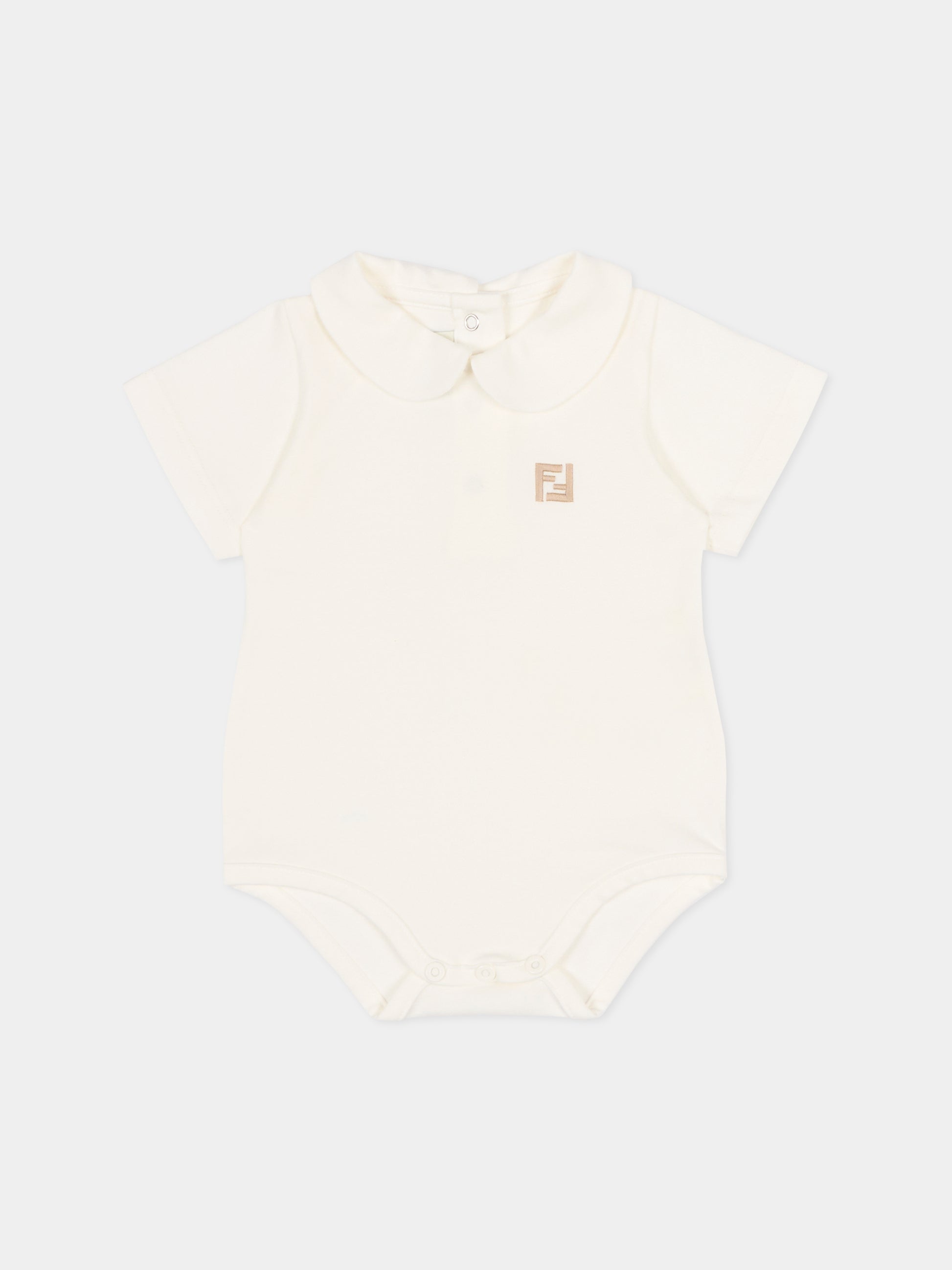 Set body avorio per neonati con FF,Fendi Kids,BUG210 AYMY F1PCP