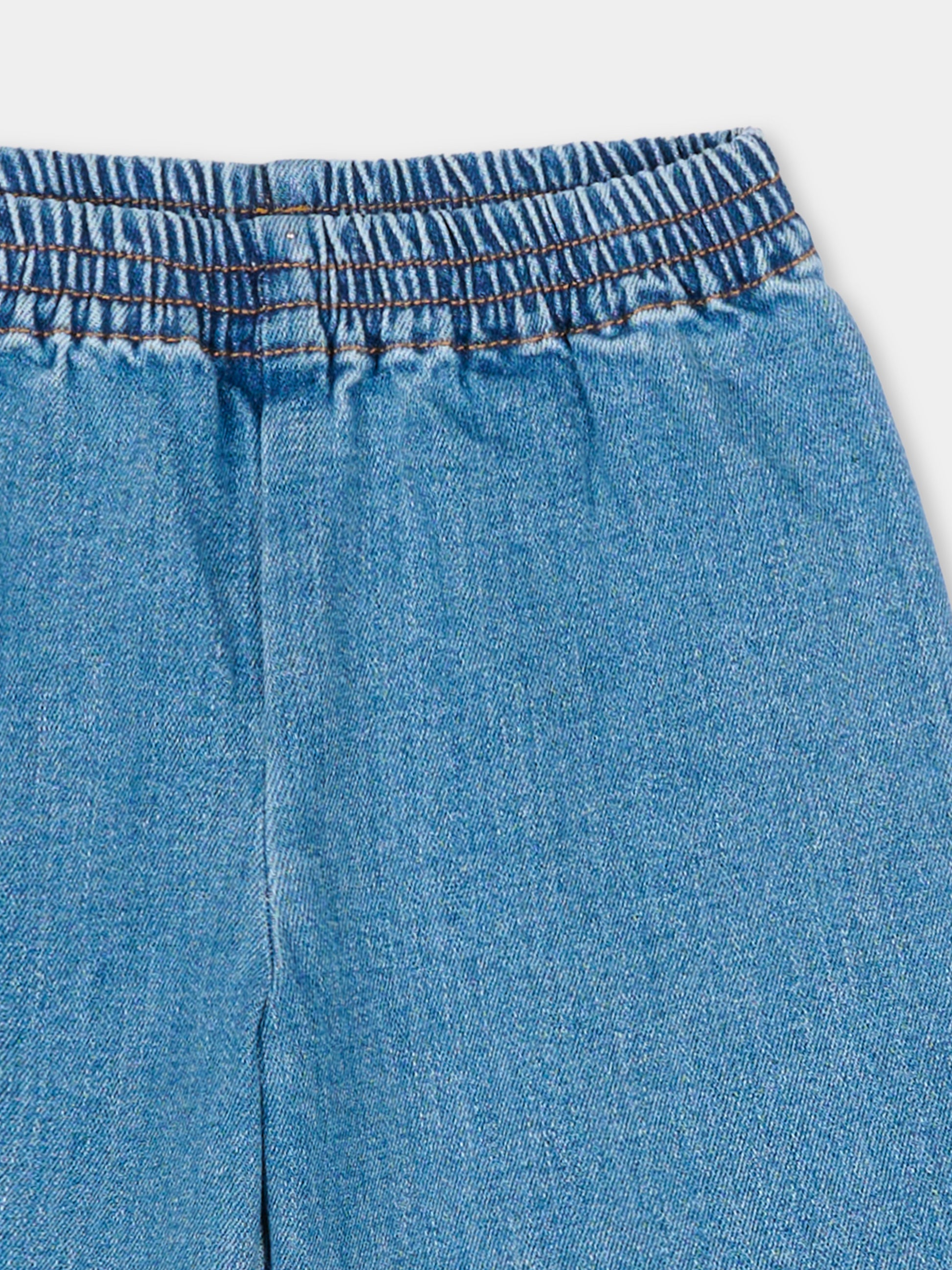 Jeans denim per neonata con FF,Fendi Kids,BUF261 AVVU F0QG0