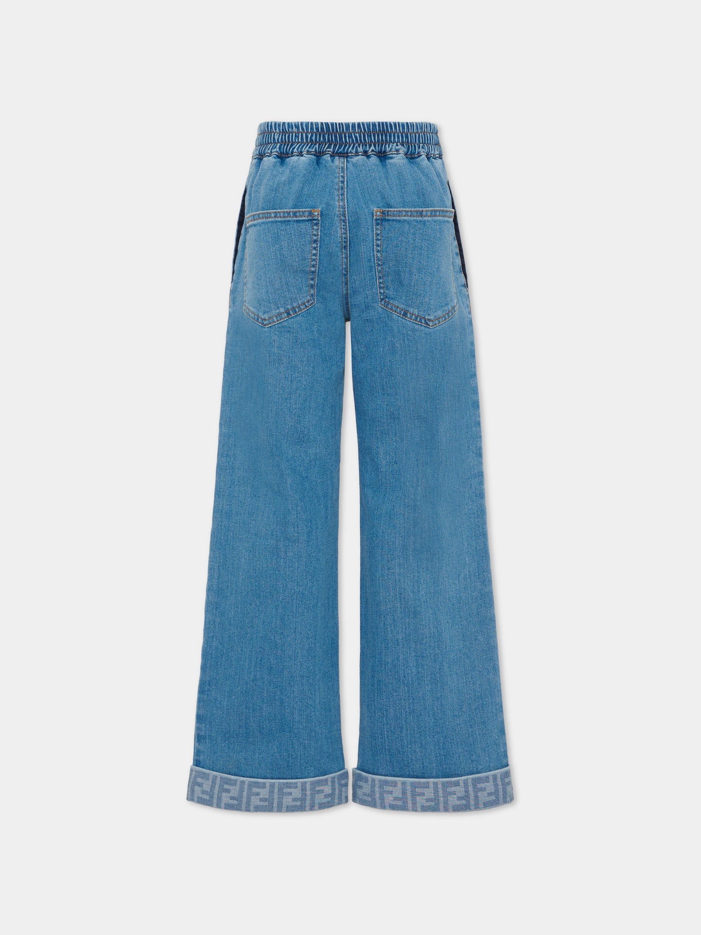 Jeans denim per bambini con FF,Fendi Kids,JUF169 AVVU F0QG0