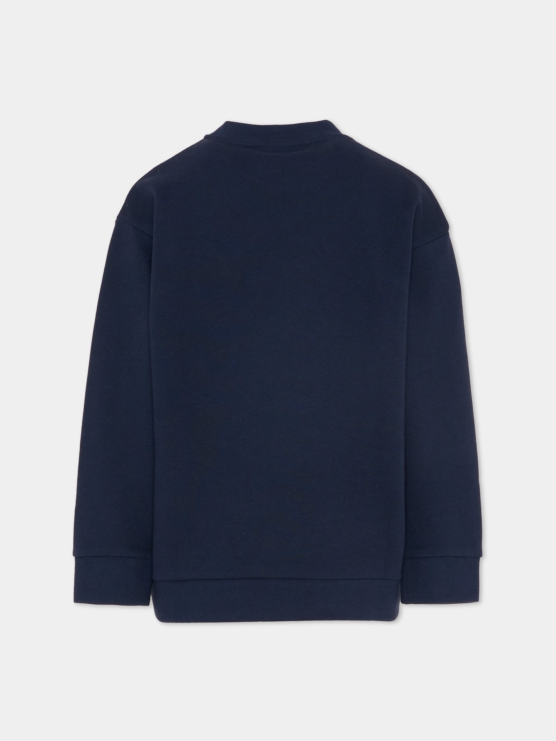 Felpa blu per bambini con logo,Fendi Kids,JUH108 5V0 F0QG0