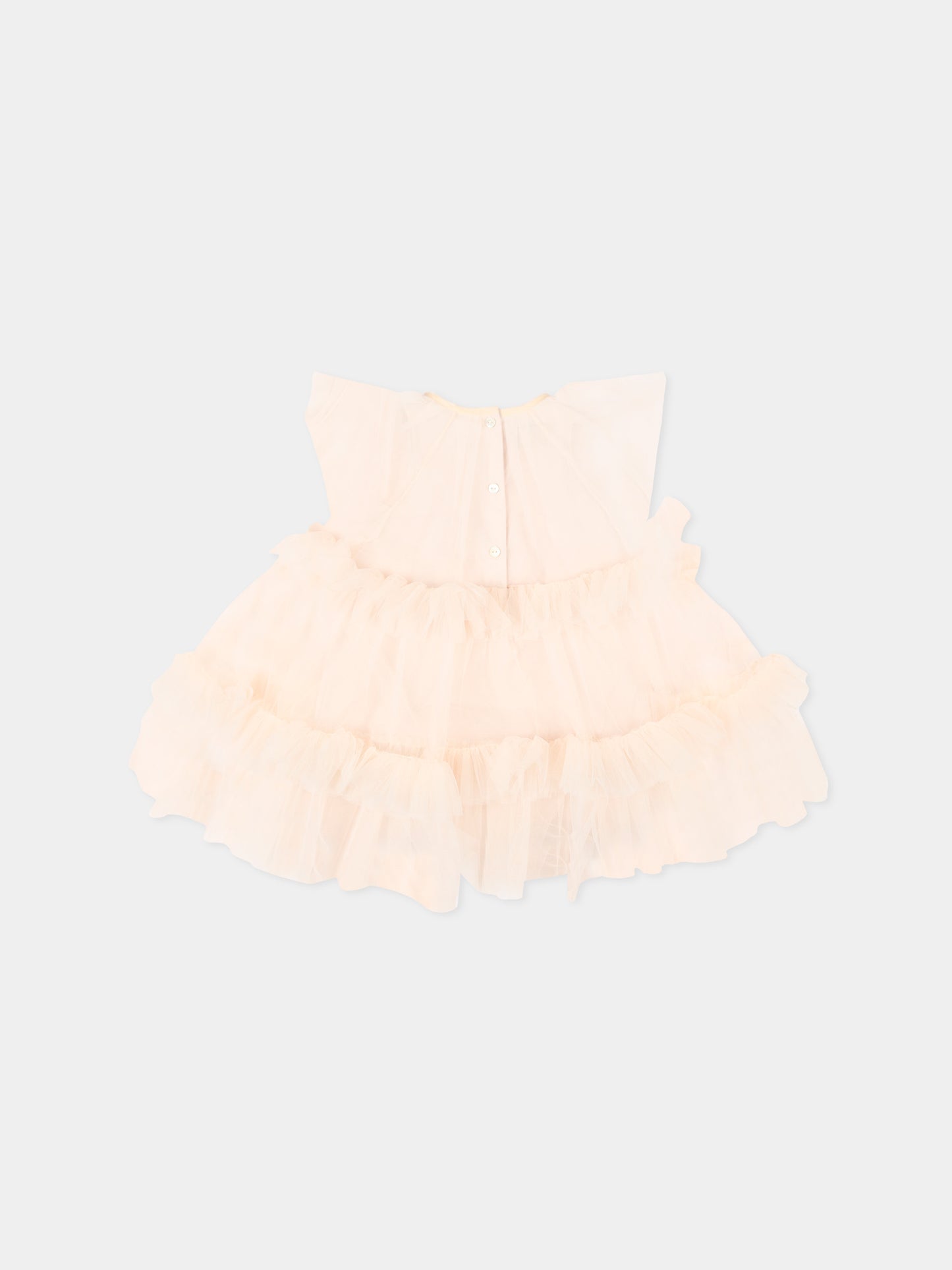 Abito rosa in tulle per neonata,Fendi Kids,BFB600 AEXX F0MXV