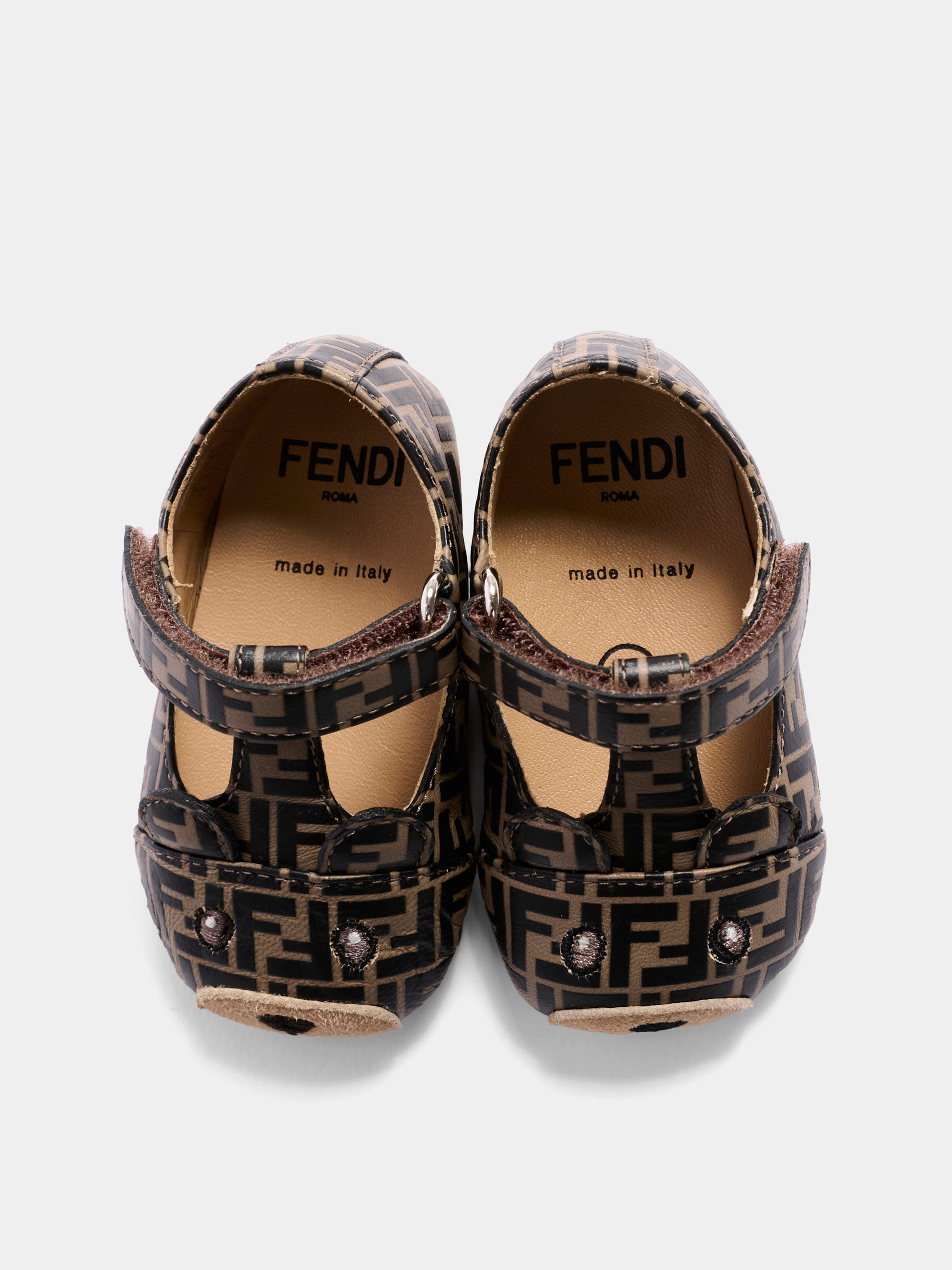 Occhi di bue marrone per neonati con logo,Fendi Kids,BUR574 AWKB F0HDP