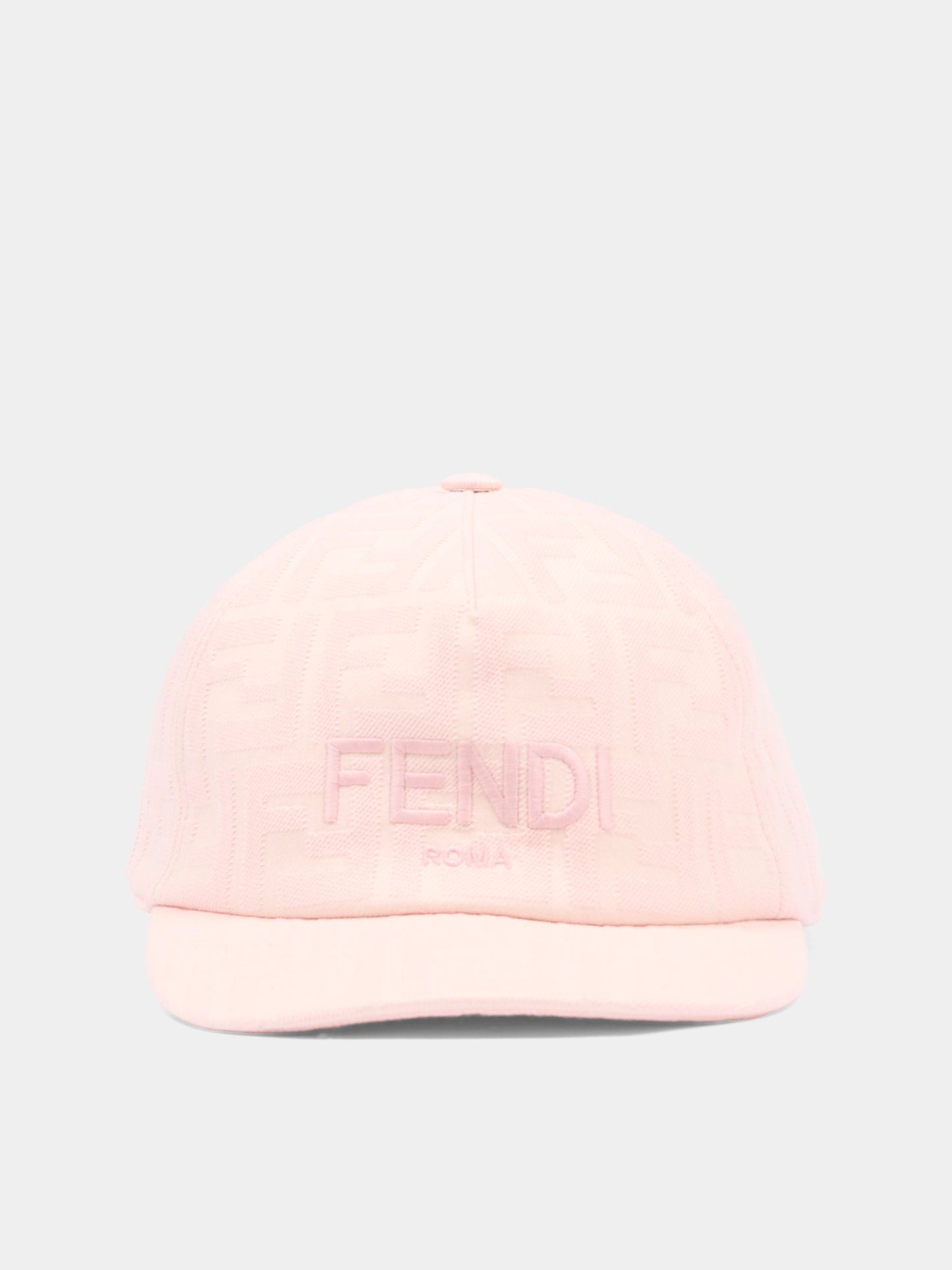 Cappello rosa per bambina con FF,Fendi Kids,JFP082 AWF6 F0QD1